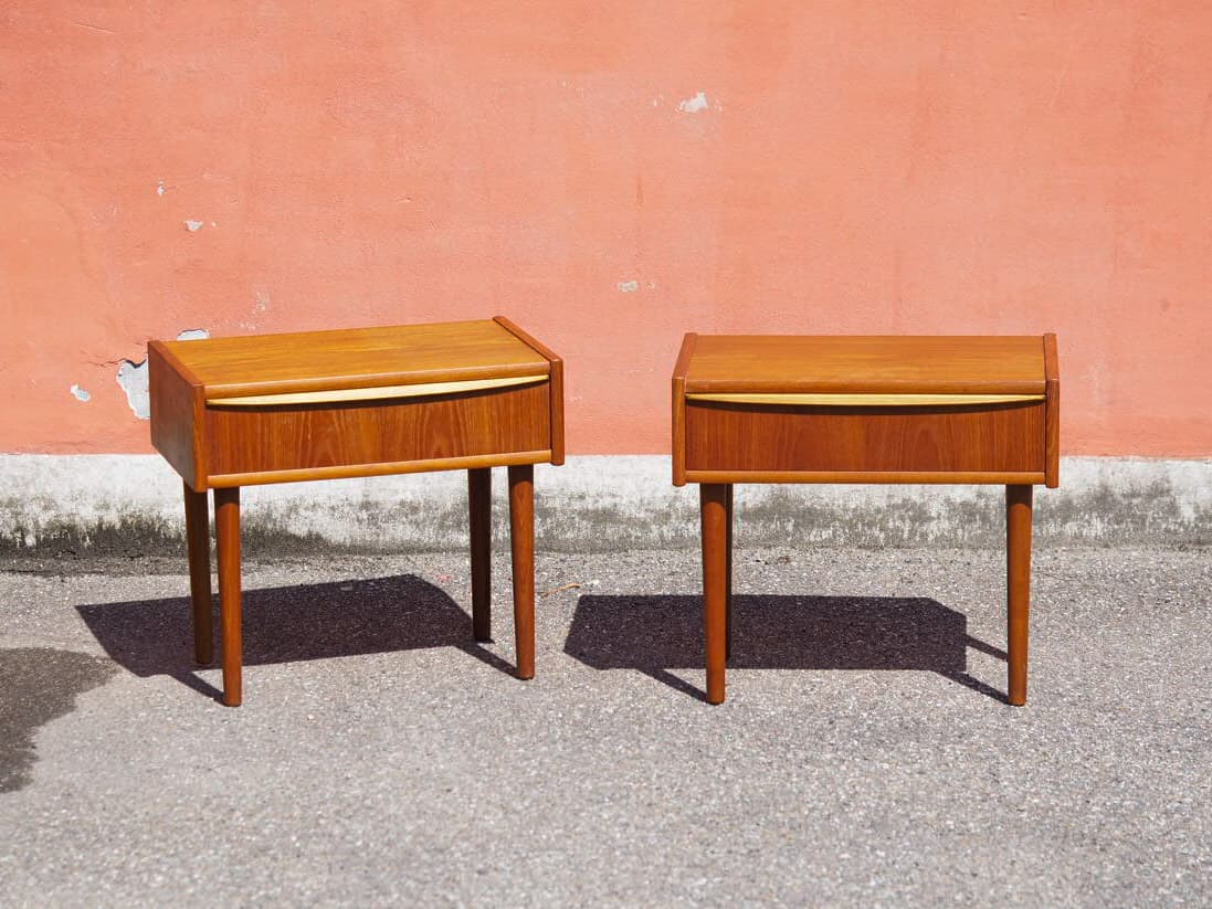Para szafek nocnych, teak brązowy, Dania, lata 60. - 359065