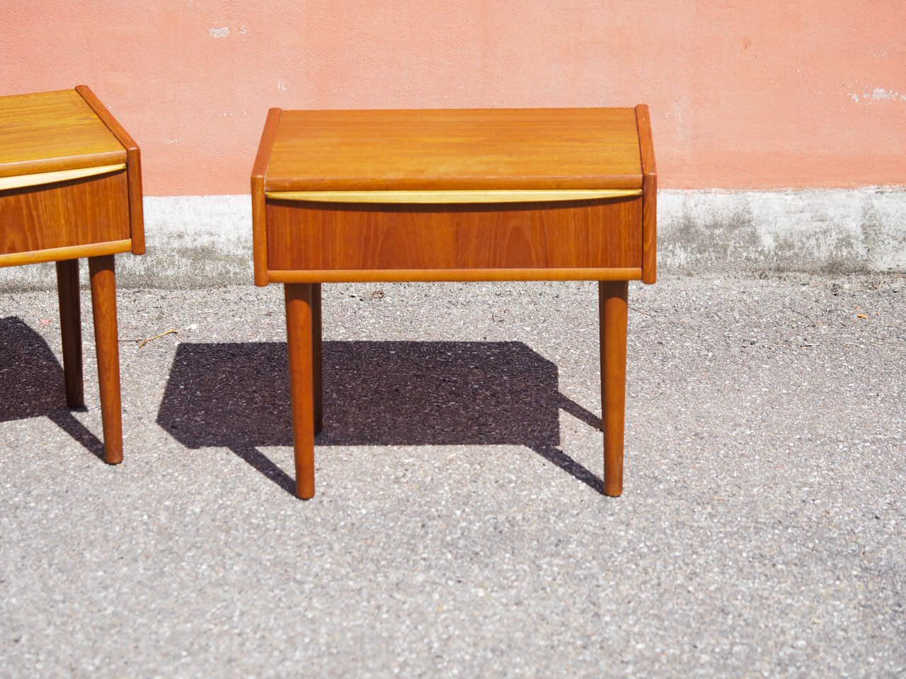 Para szafek nocnych, teak brązowy, Dania, lata 60. - 359067