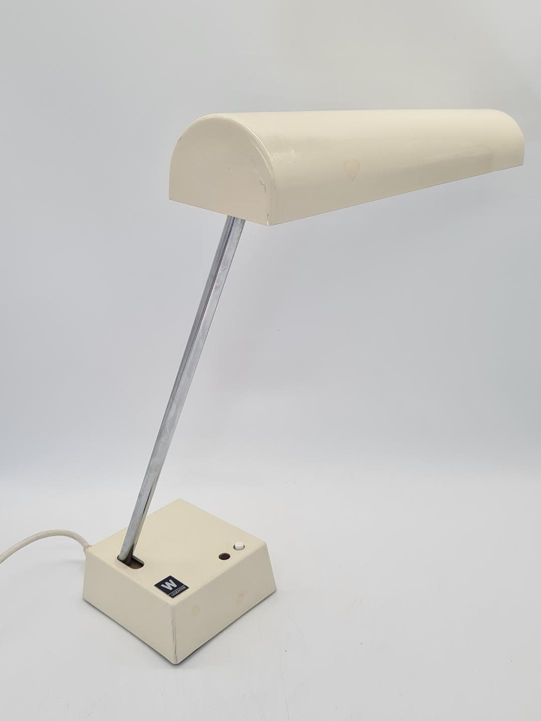 Lampa biurkowa TL 218, kremowy, plastik, stal chromowana, Waldmann-Leuchten, Niemcy, lata 80. - 359089