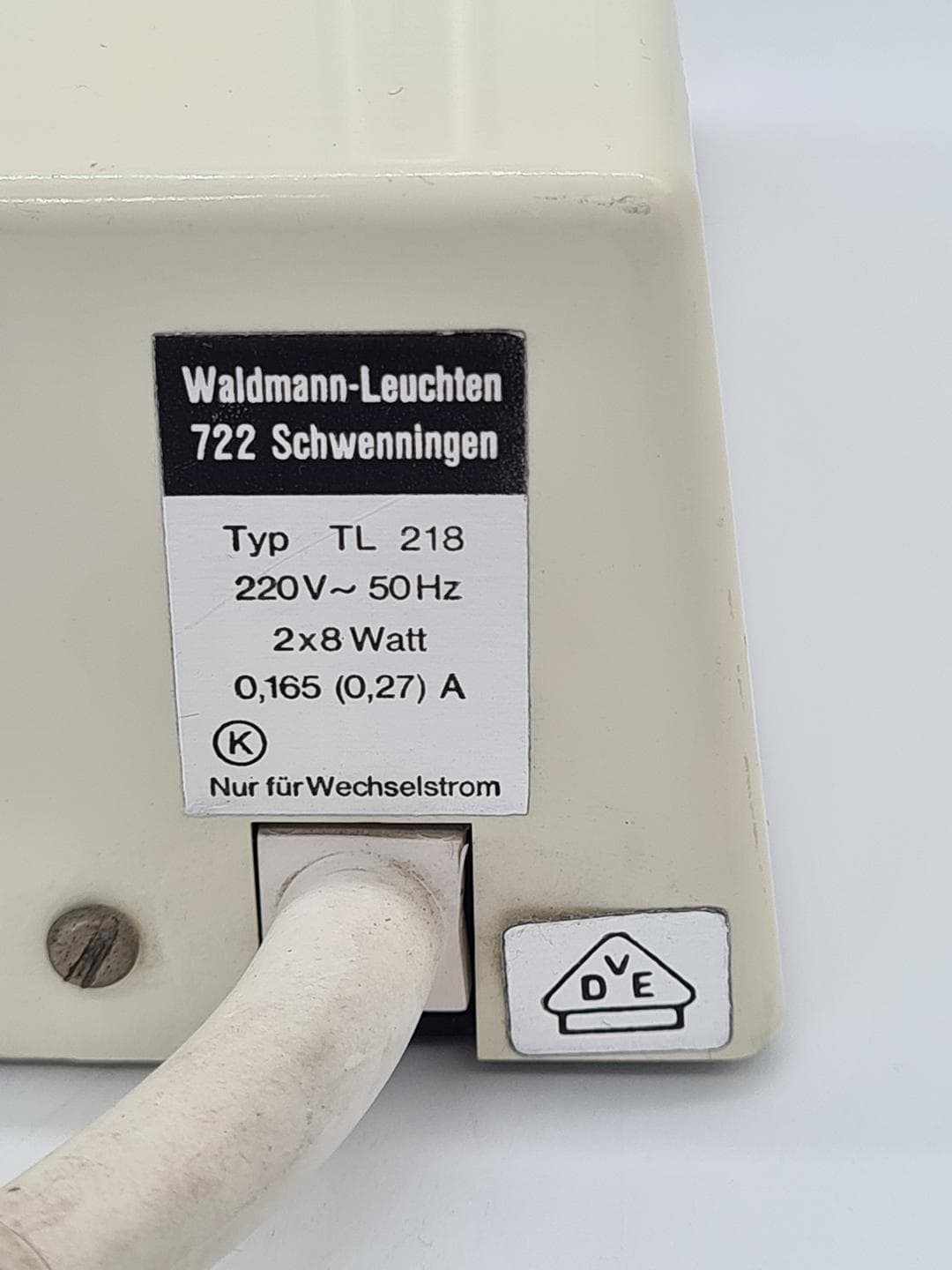 Lampa biurkowa TL 218, kremowy, plastik, stal chromowana, Waldmann-Leuchten, Niemcy, lata 80. - 359099