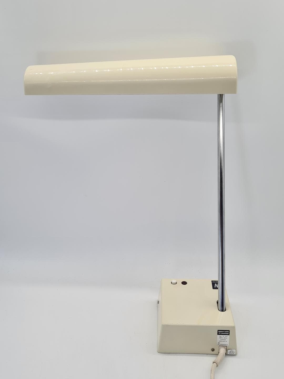 Lampa biurkowa TL 218, kremowy, plastik, stal chromowana, Waldmann-Leuchten, Niemcy, lata 80. - 359090