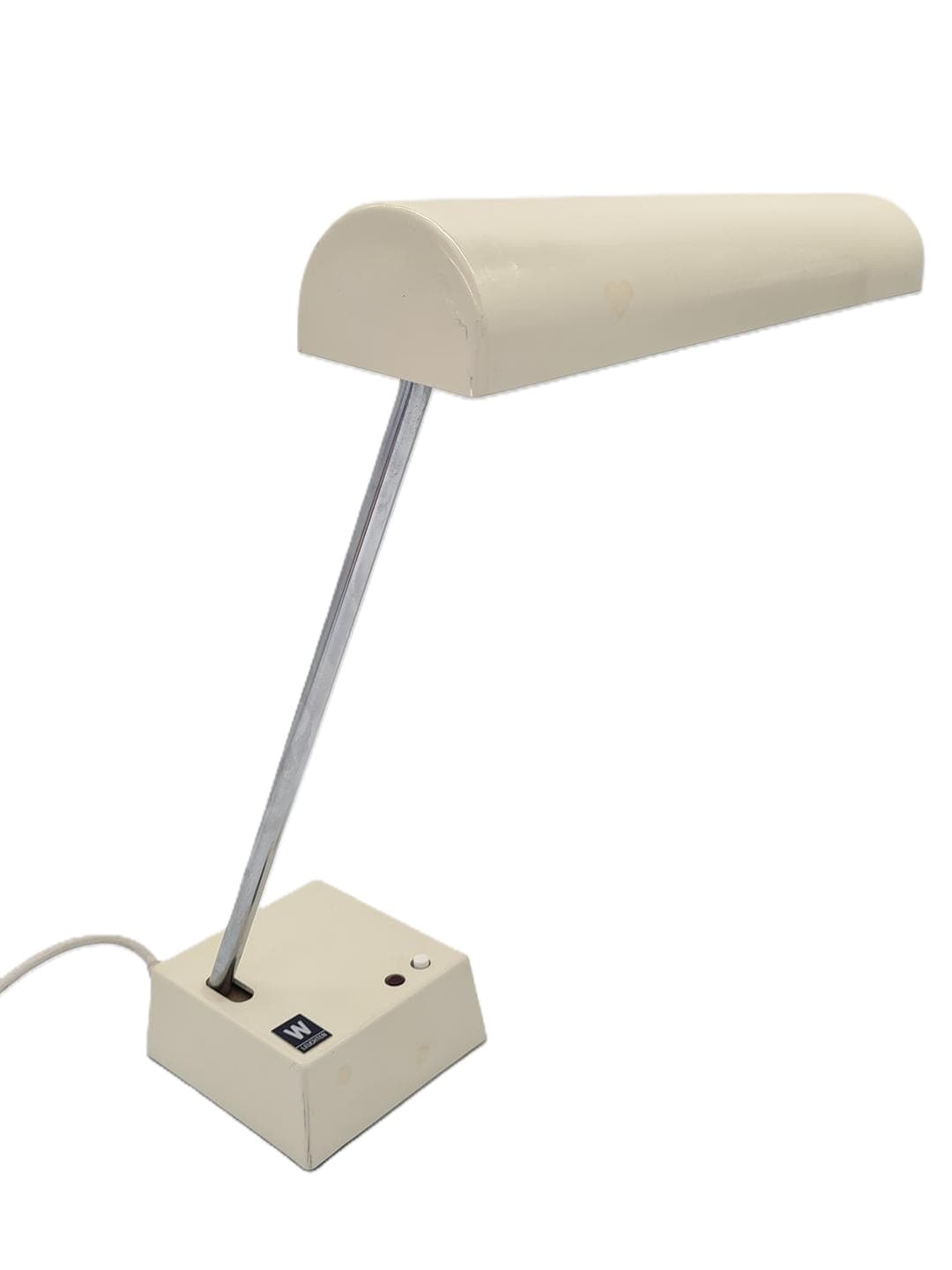 Lampa biurkowa TL 218, kremowy, plastik, stal chromowana, Waldmann-Leuchten, Niemcy, lata 80.