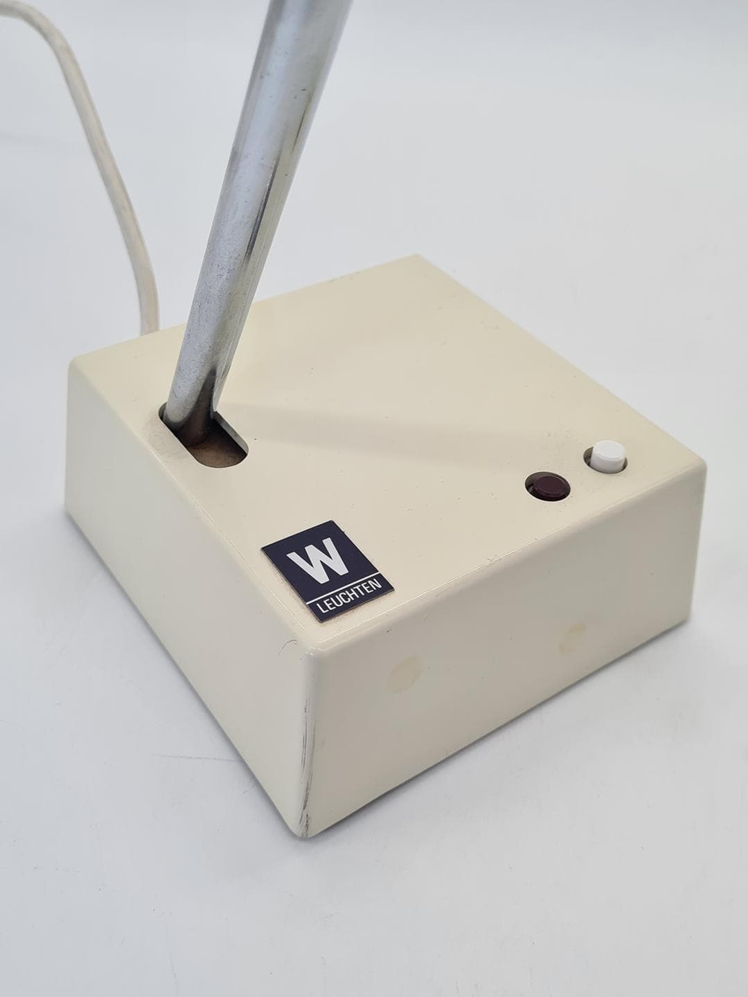 Lampa biurkowa TL 218, kremowy, plastik, stal chromowana, Waldmann-Leuchten, Niemcy, lata 80. - 359092