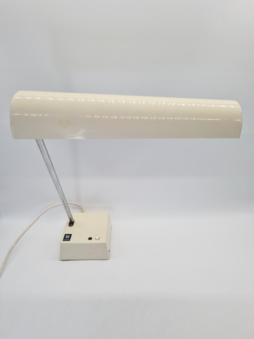 Lampa biurkowa TL 218, kremowy, plastik, stal chromowana, Waldmann-Leuchten, Niemcy, lata 80. - 359095