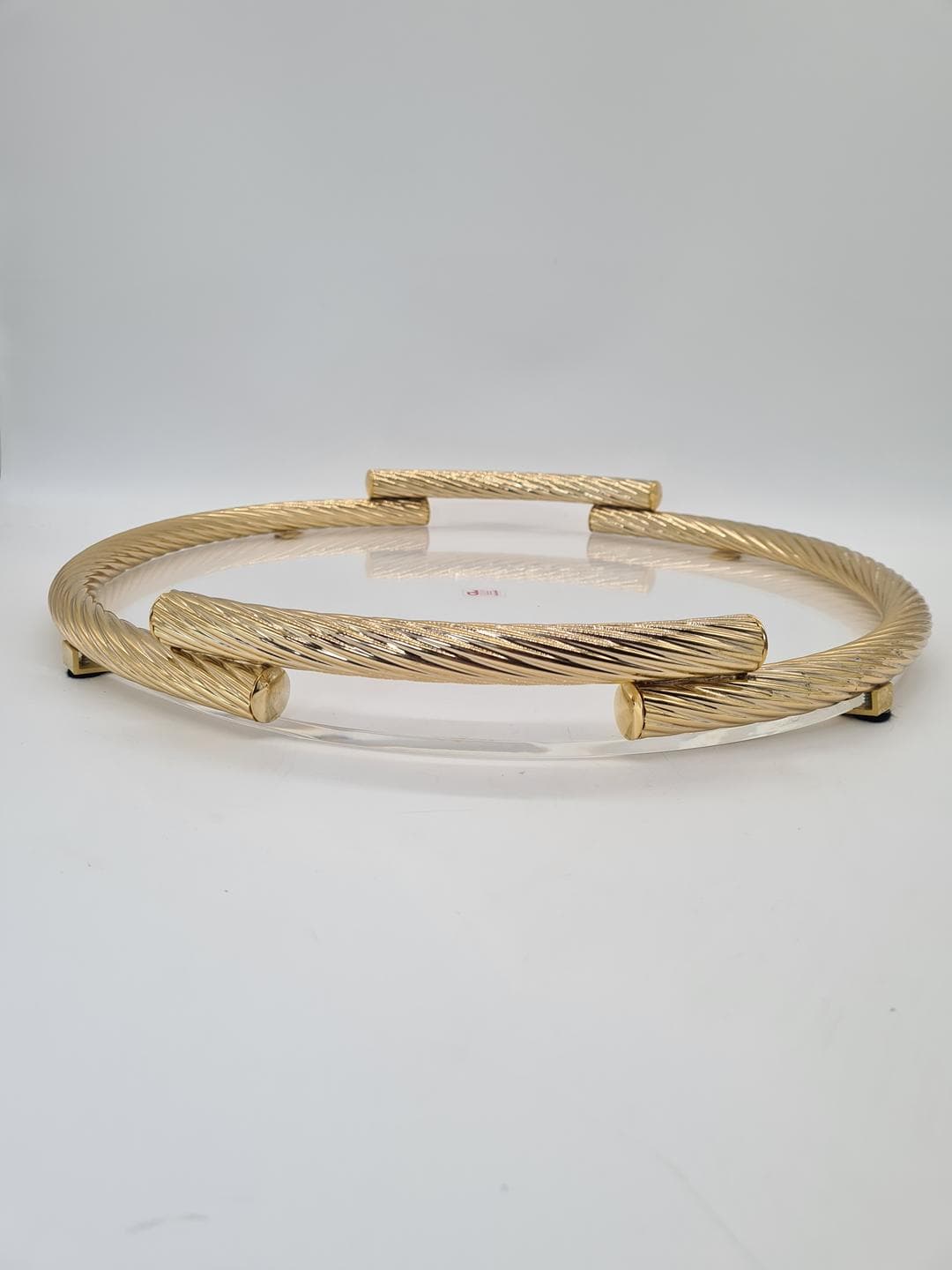 Tray Golden Rope, gold, gold acrylic glass, gold metal, CL Design, Germany, 1970s. - 359107