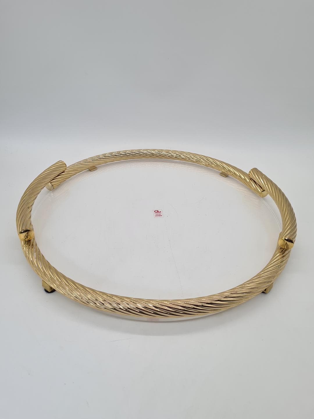 Tray Golden Rope, gold, gold acrylic glass, gold metal, CL Design, Germany, 1970s. - 359109