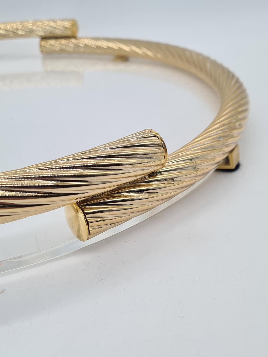 Tray Golden Rope, gold, gold acrylic glass, gold metal, CL Design, Germany, 1970s. - 359106