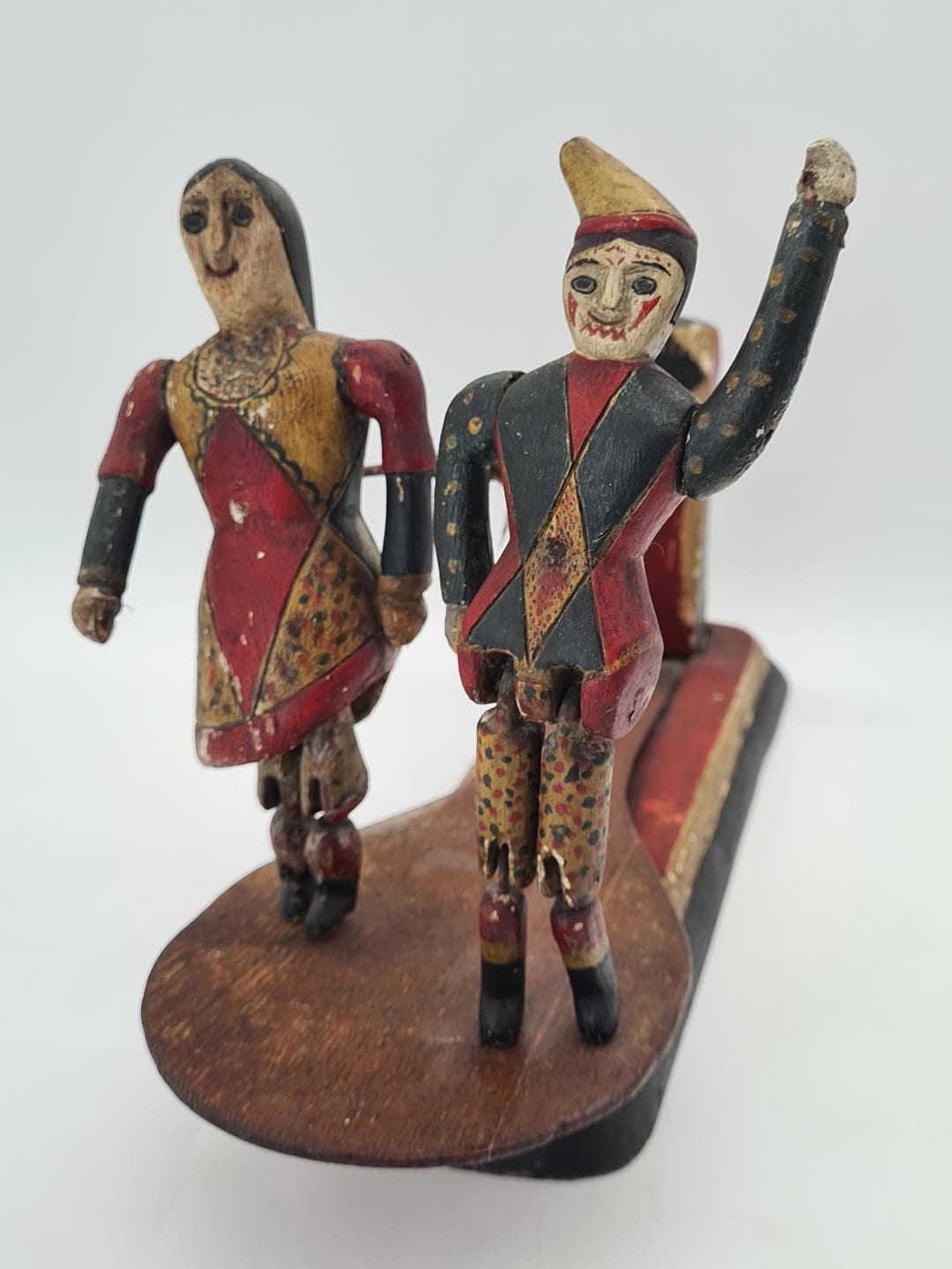Folk toy, dancing couple, polychrome wood, Central Europe, 1930s. - 359128