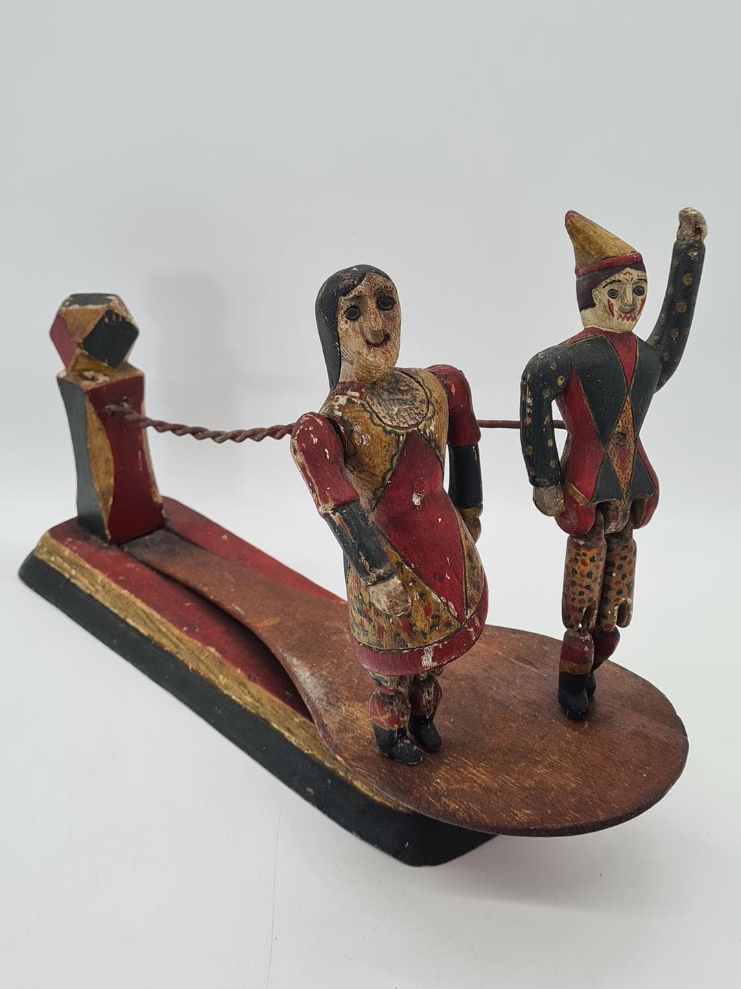 Folk toy, dancing couple, polychrome wood, Central Europe, 1930s. - 359123