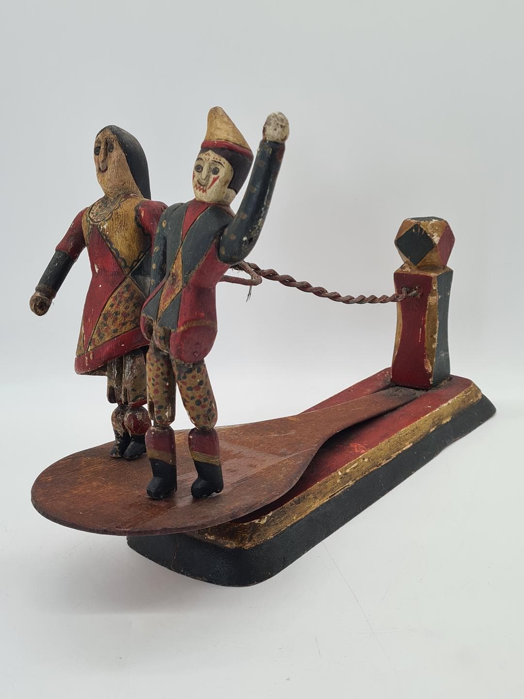 Folk toy, dancing couple, polychrome wood, Central Europe, 1930s. - 359124