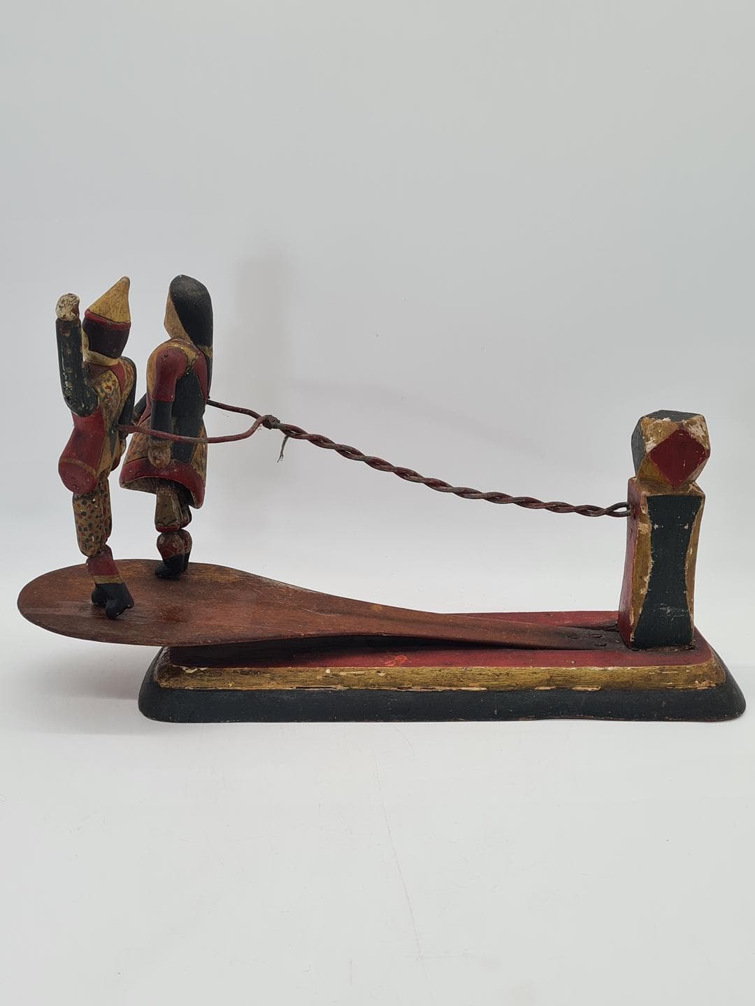 Folk toy, dancing couple, polychrome wood, Central Europe, 1930s. - 359125