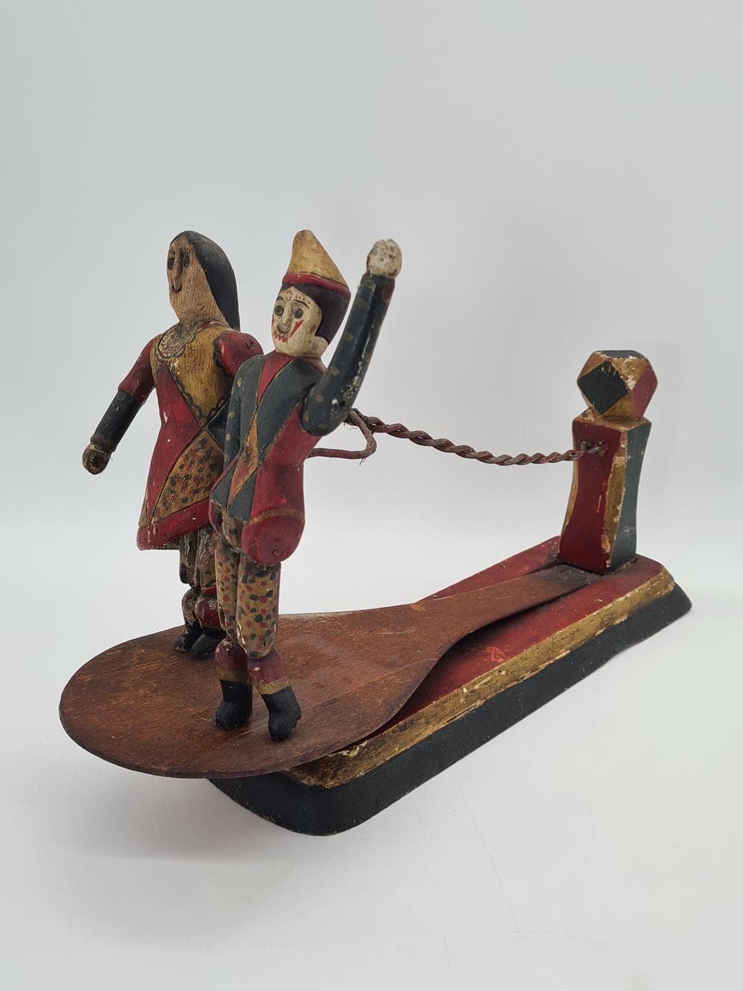 Folk toy, dancing couple, polychrome wood, Central Europe, 1930s. - 359131