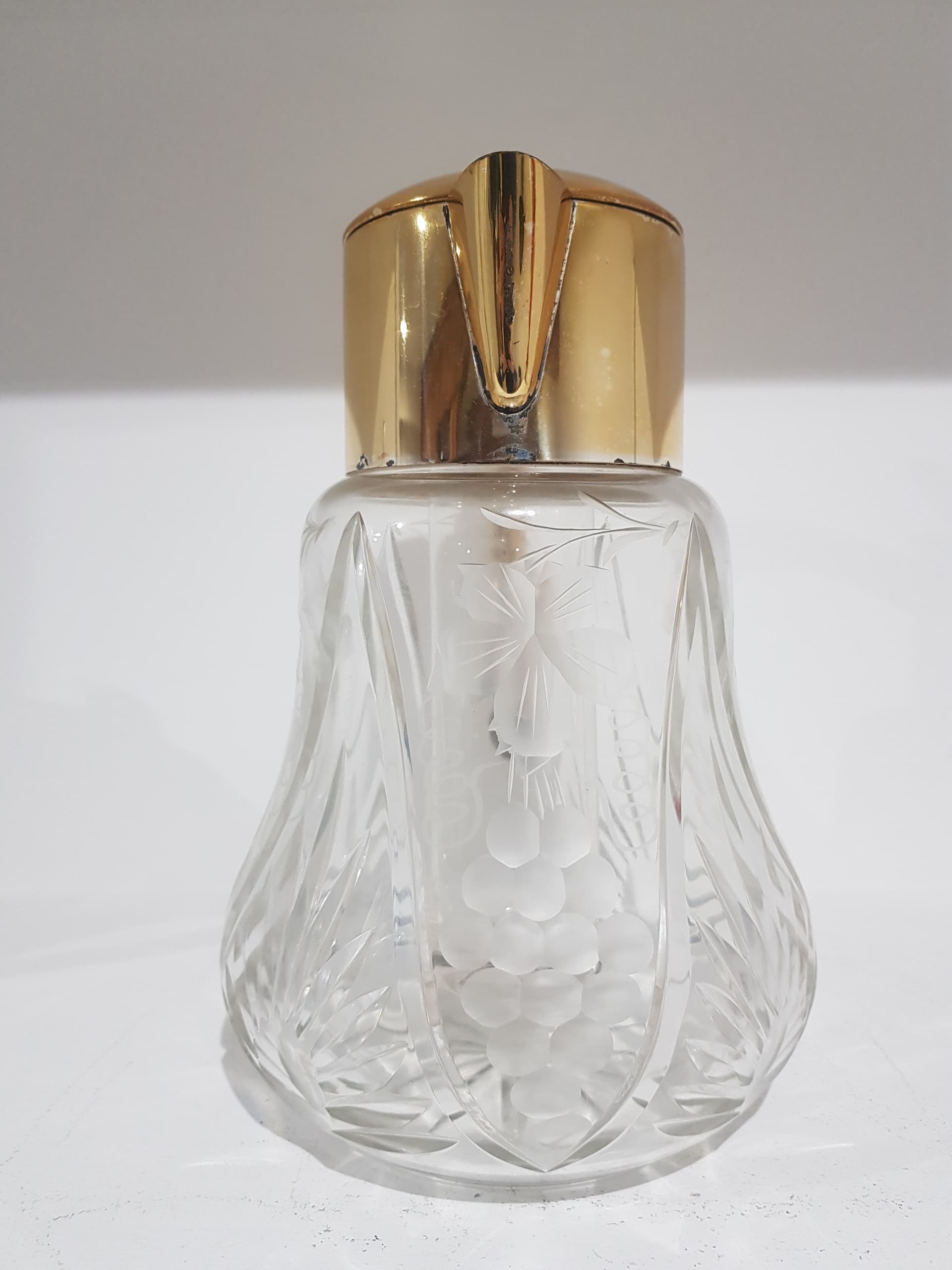 Pitcher, transparent crystal, gold brass, Germany, 1950s - 359176