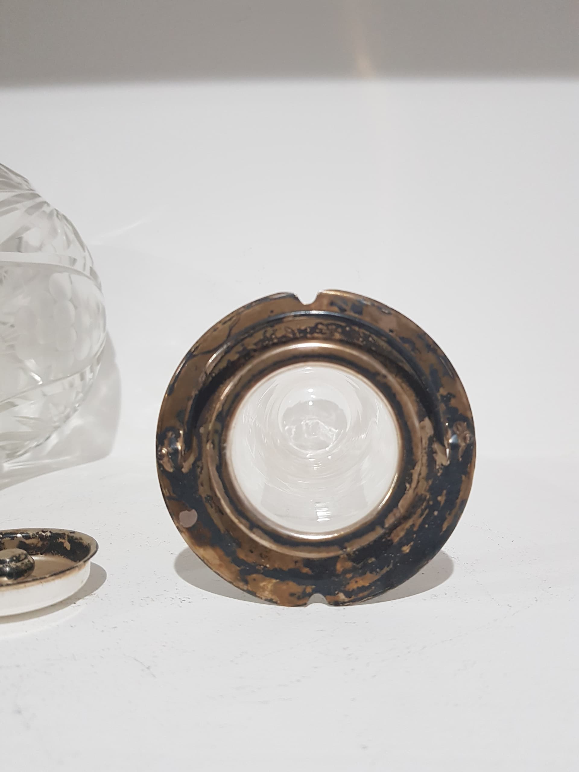 Pitcher, transparent crystal, gold brass, Germany, 1950s - 359185