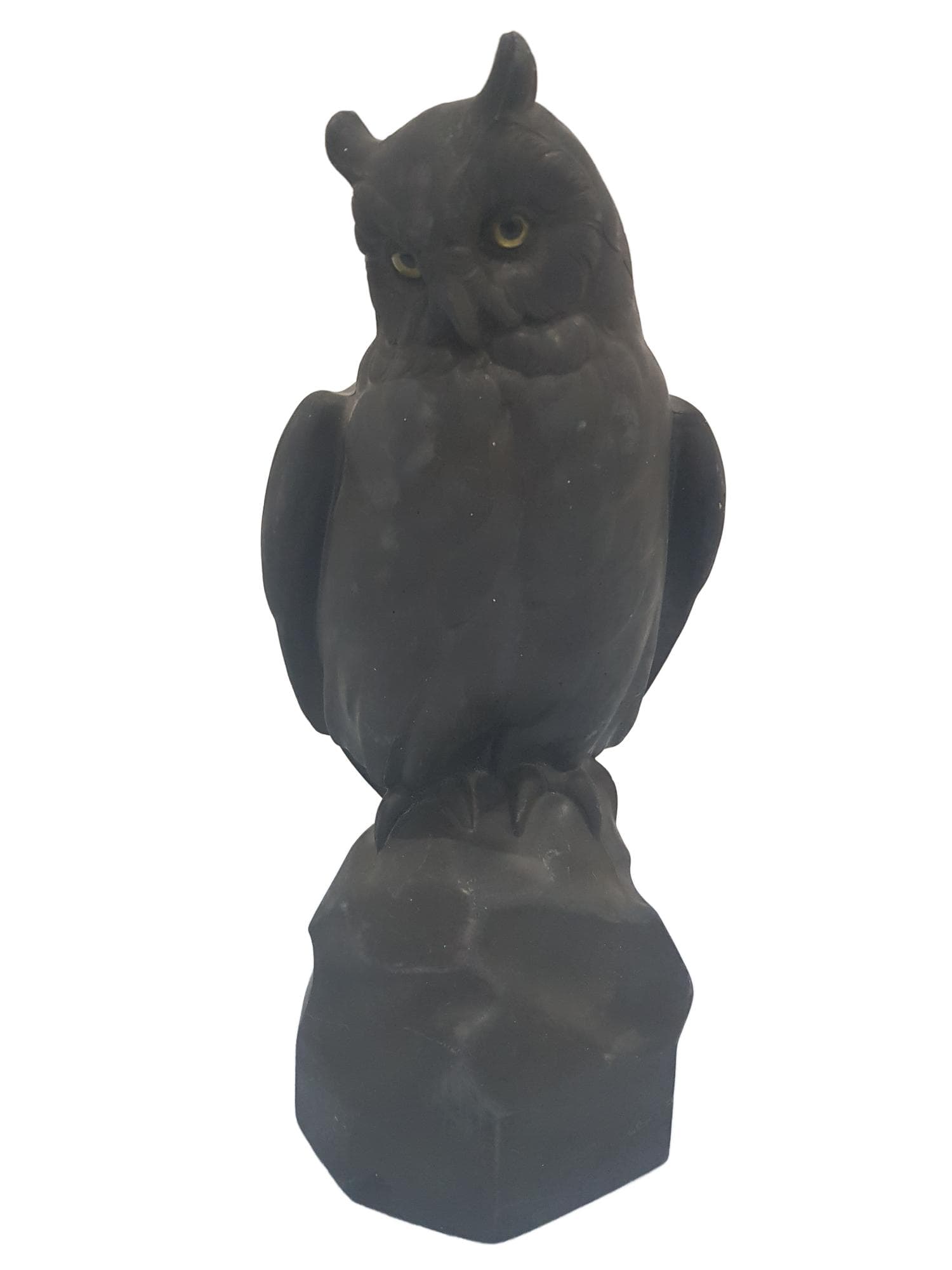 Rzeźba Puchacz, lawinit czarny, art. Curth, Henker & Co., Niemcy, lata 20.