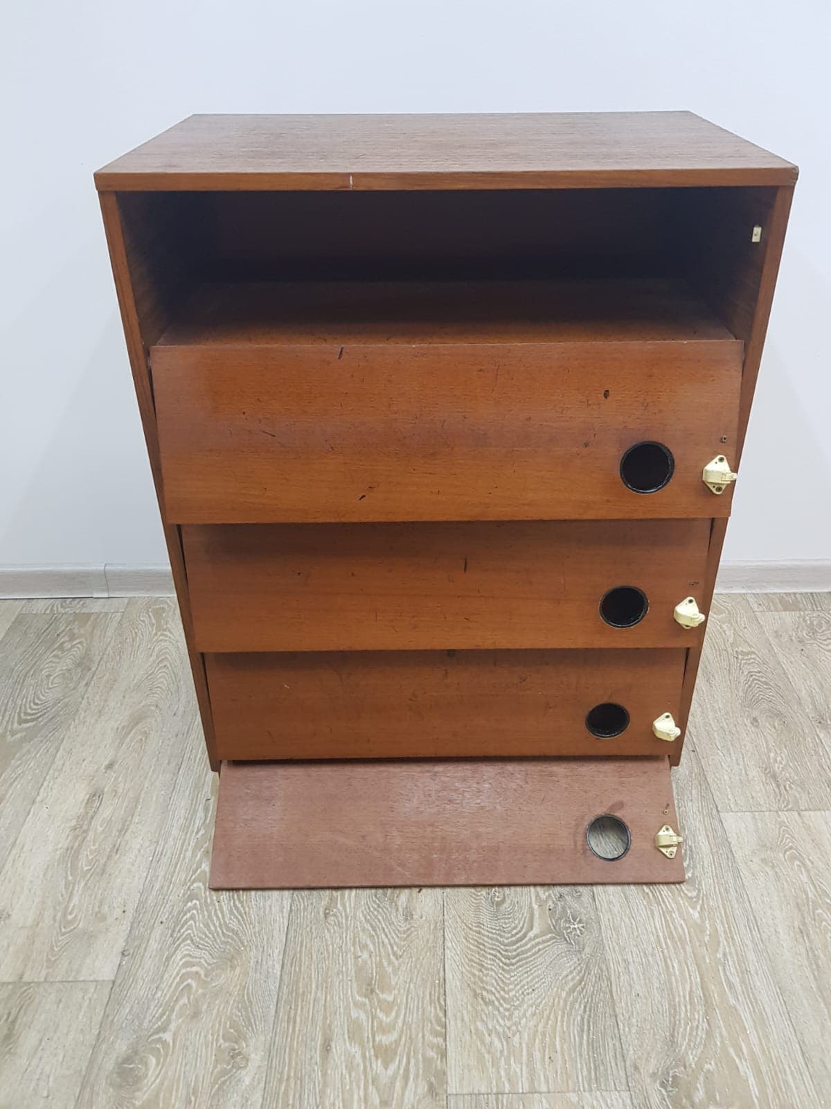 Szafka na buty, teak brązowy, Dania, lata 50. - 359247