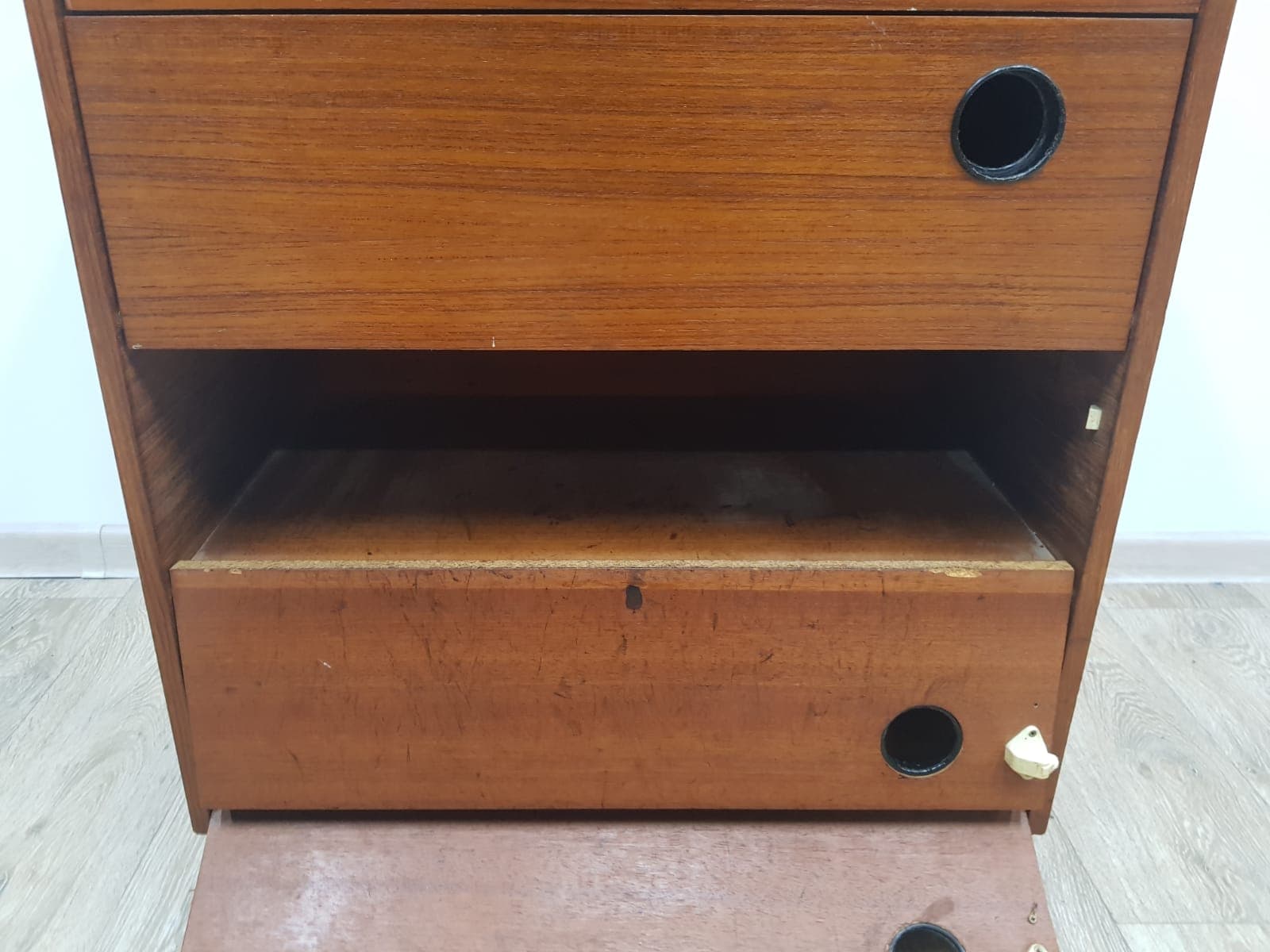 Szafka na buty, teak brązowy, Dania, lata 50. - 359250