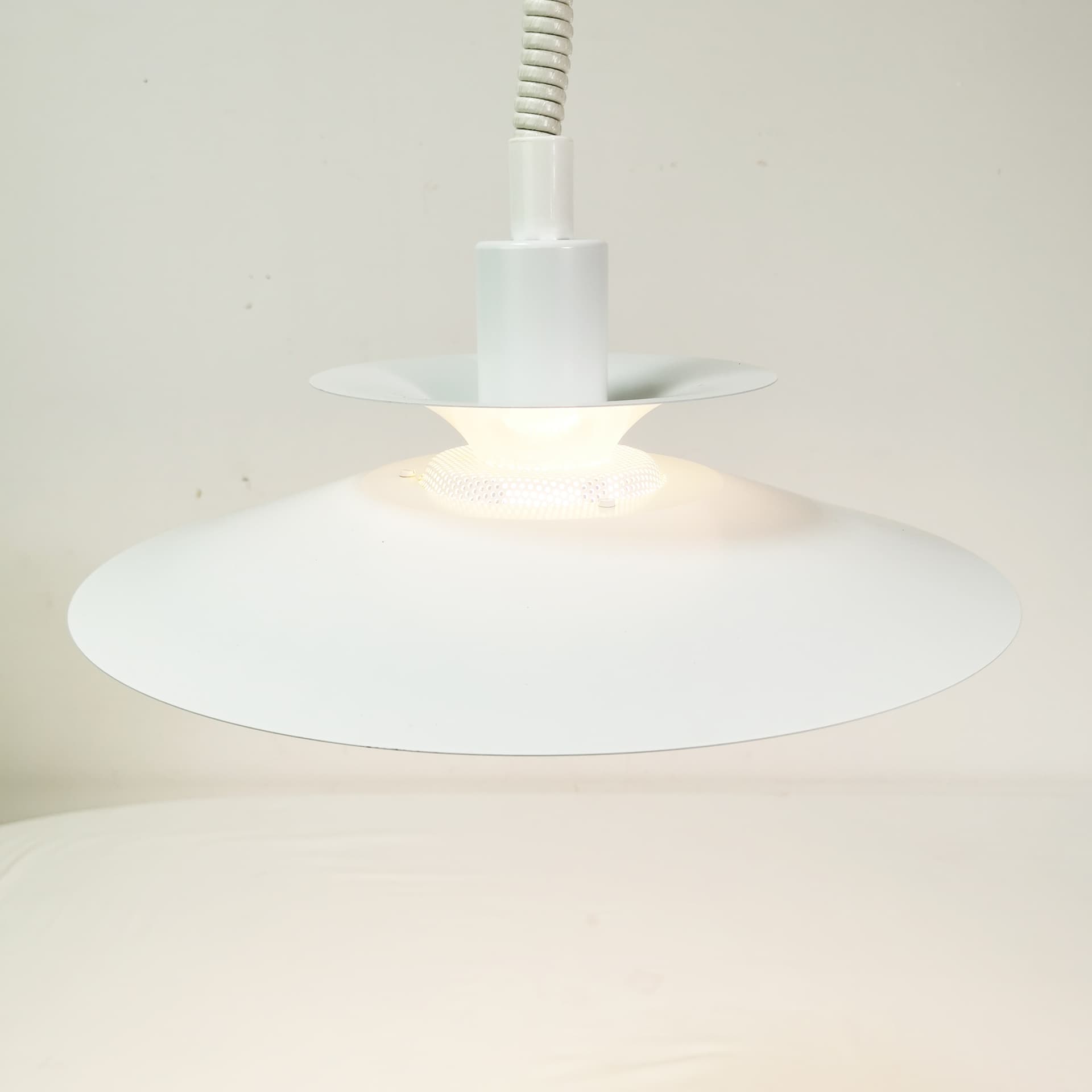 Ceiling lamp, white metal, Jeka, Denmark, 1970s. - 359270