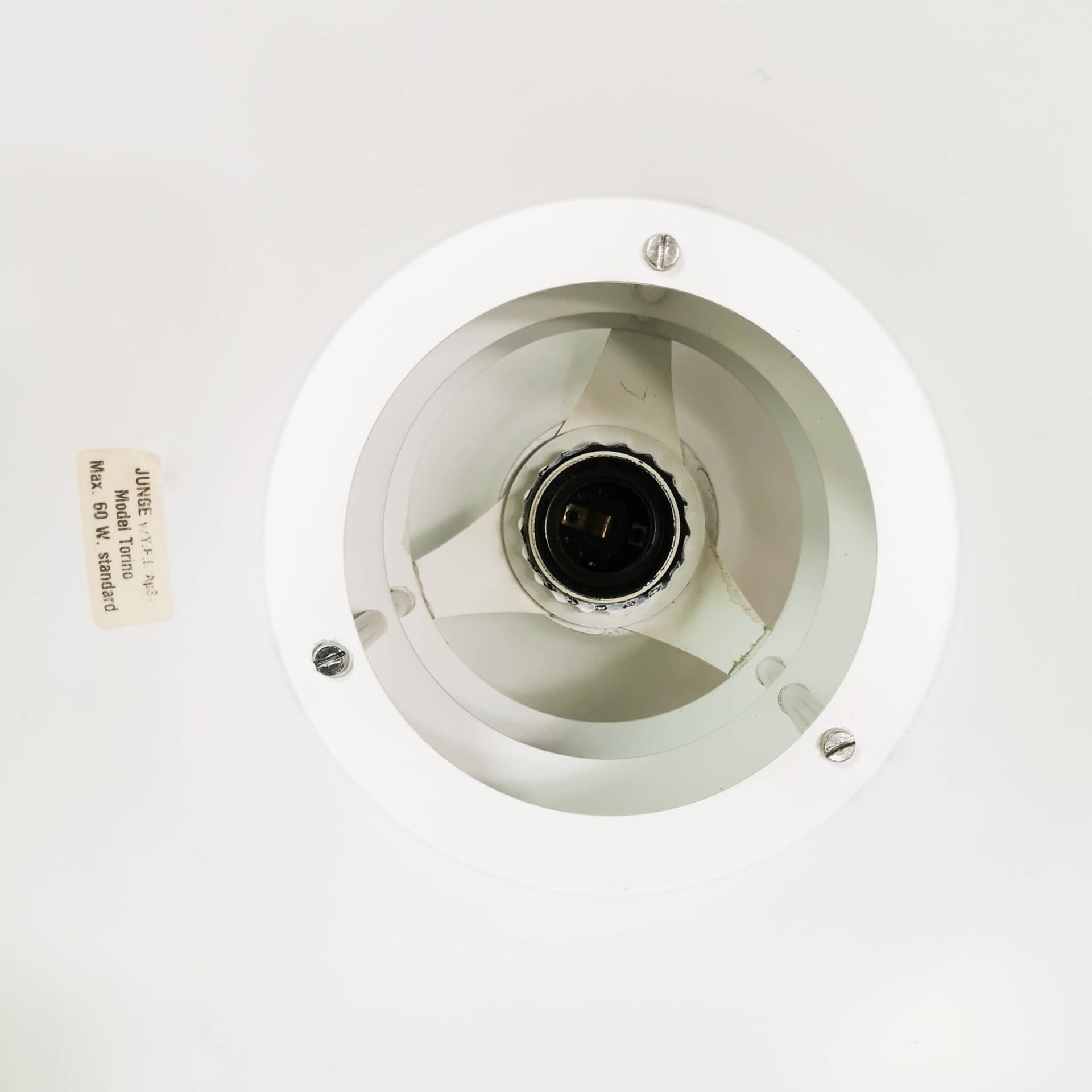 Ceiling lamp Torino, white metal, Junge, Denmark, 1970s. - 359300