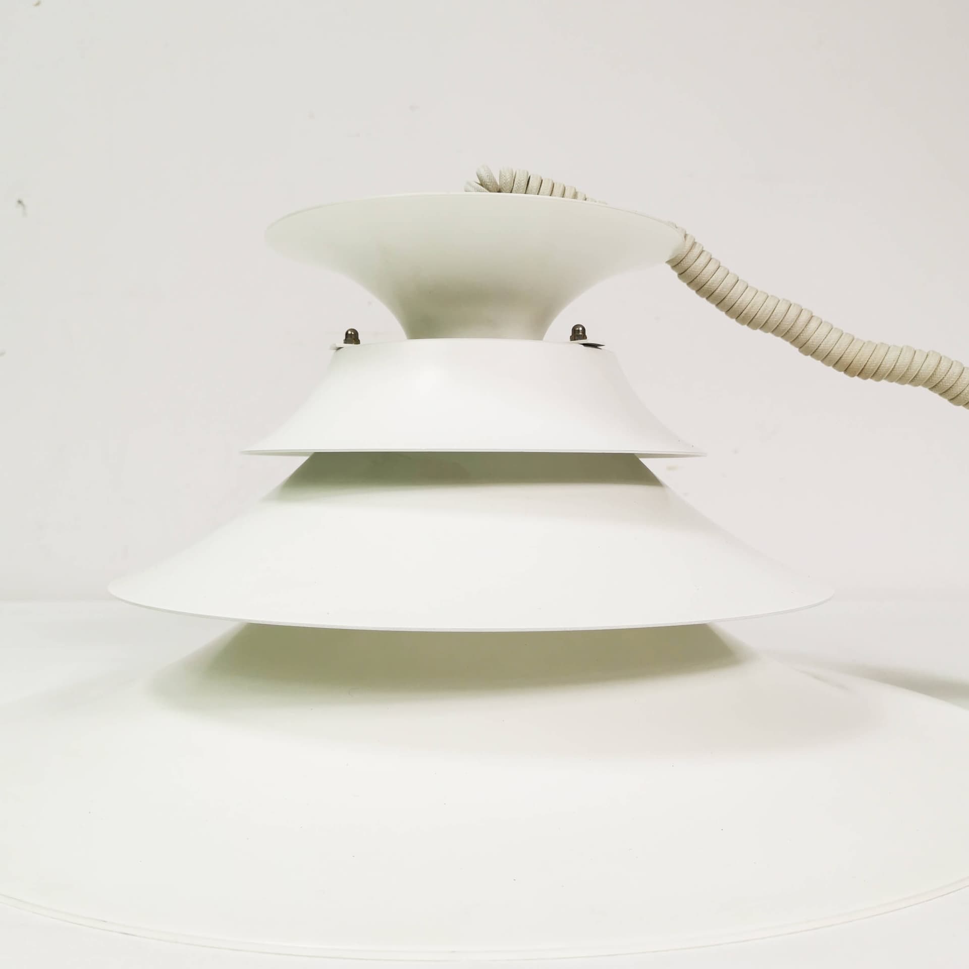 Ceiling lamp Torino, white metal, Junge, Denmark, 1970s. - 359299