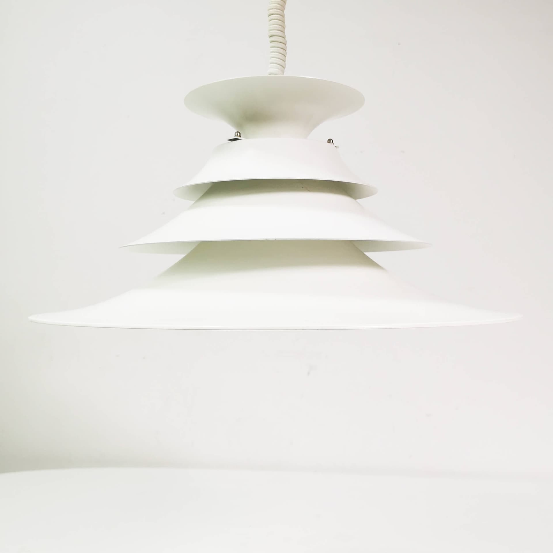 Ceiling lamp Torino, white metal, Junge, Denmark, 1970s. - 359292