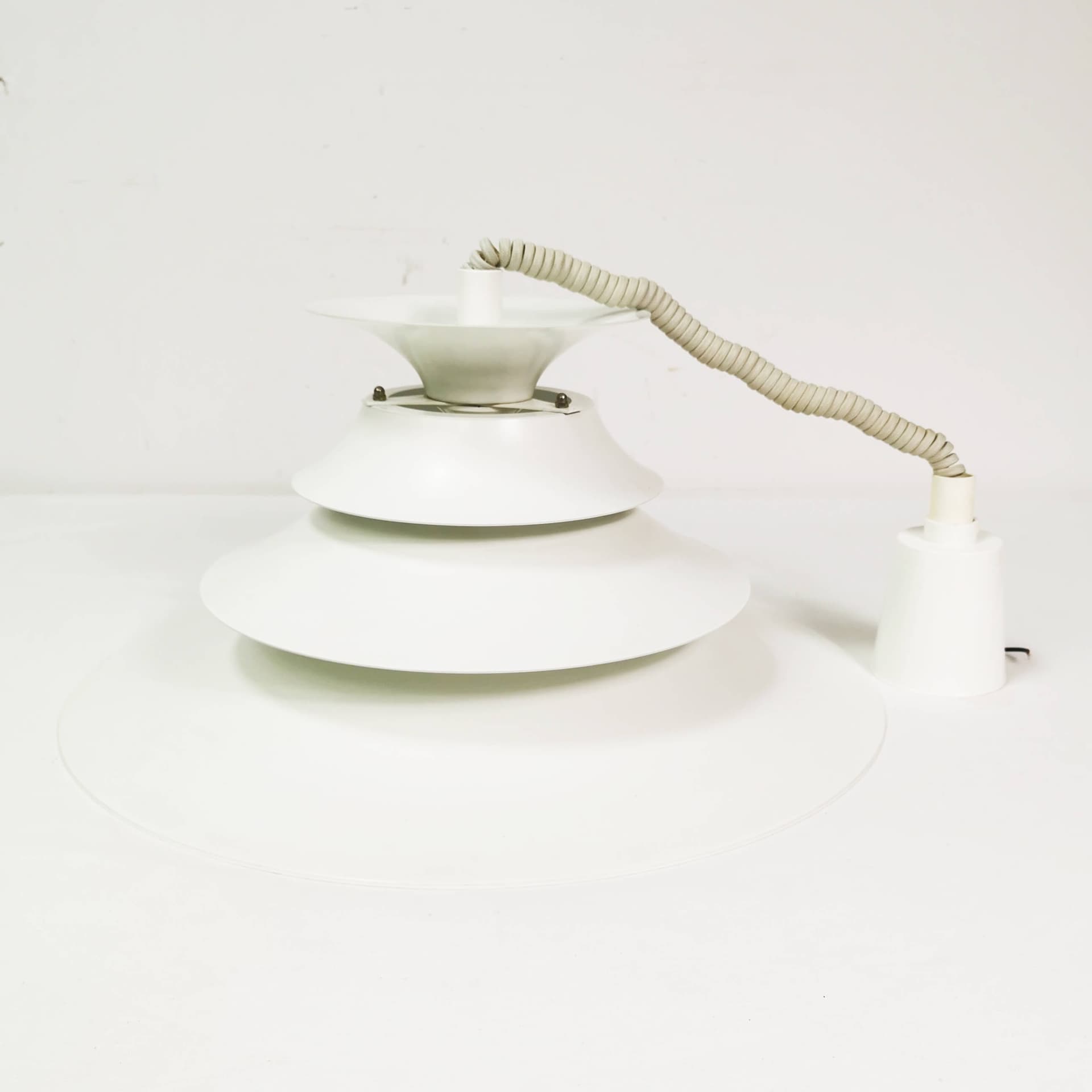 Ceiling lamp Torino, white metal, Junge, Denmark, 1970s. - 359294