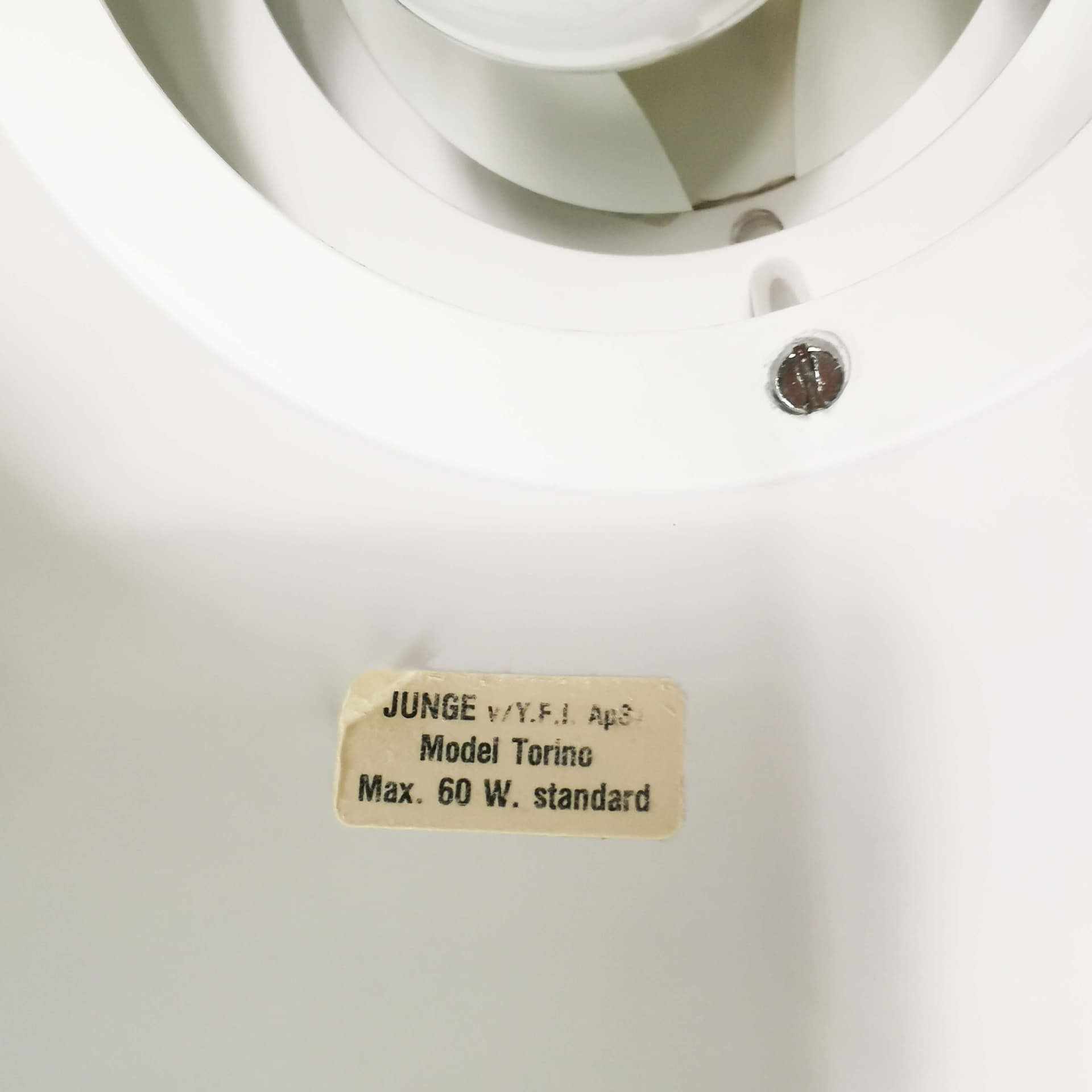 Ceiling lamp Torino, white metal, Junge, Denmark, 1970s. - 359302