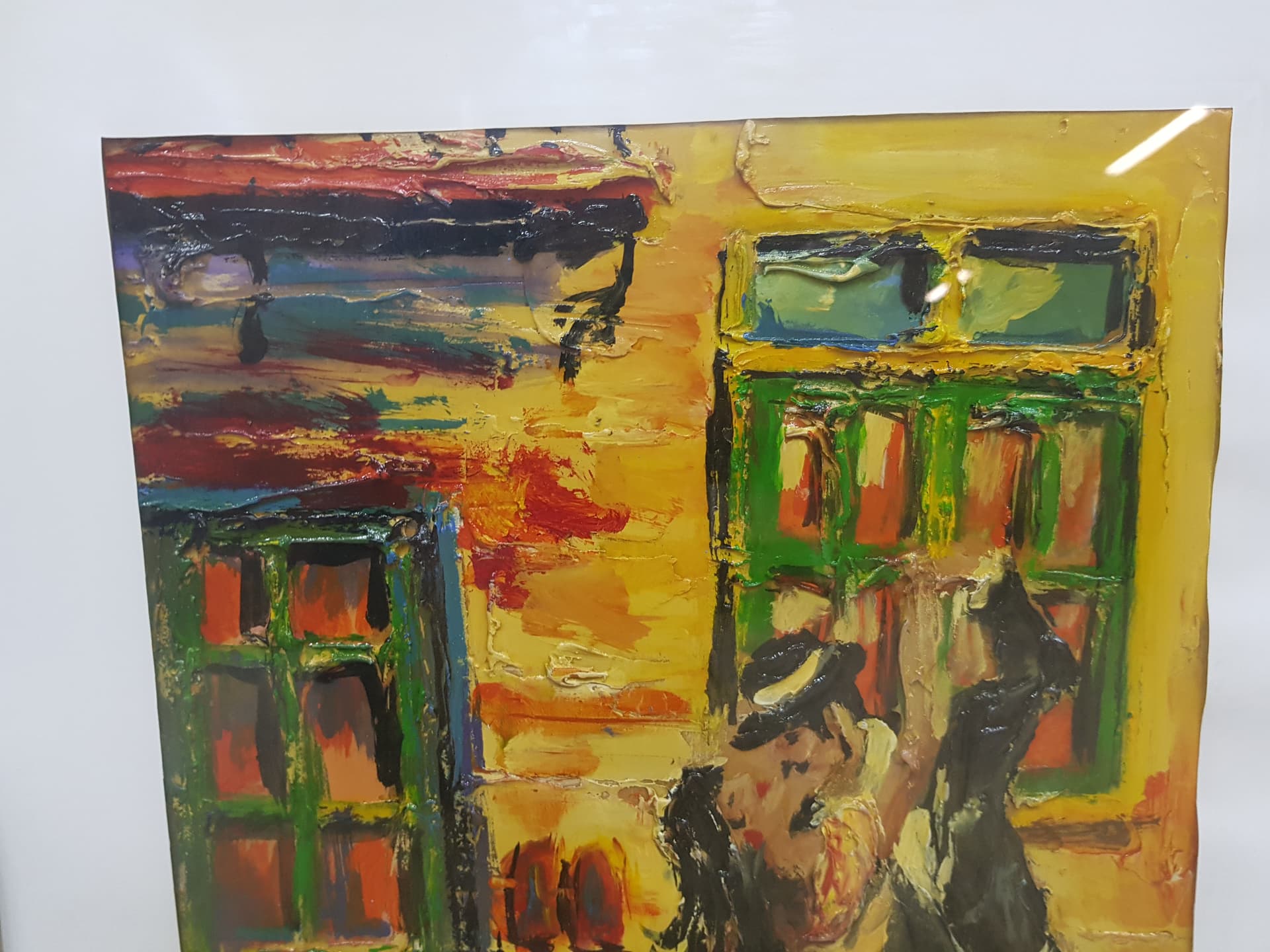 Obraz olejny Tango en Caminito, papier, art. S. Cosman, Argentyna, lata 90. - 359318