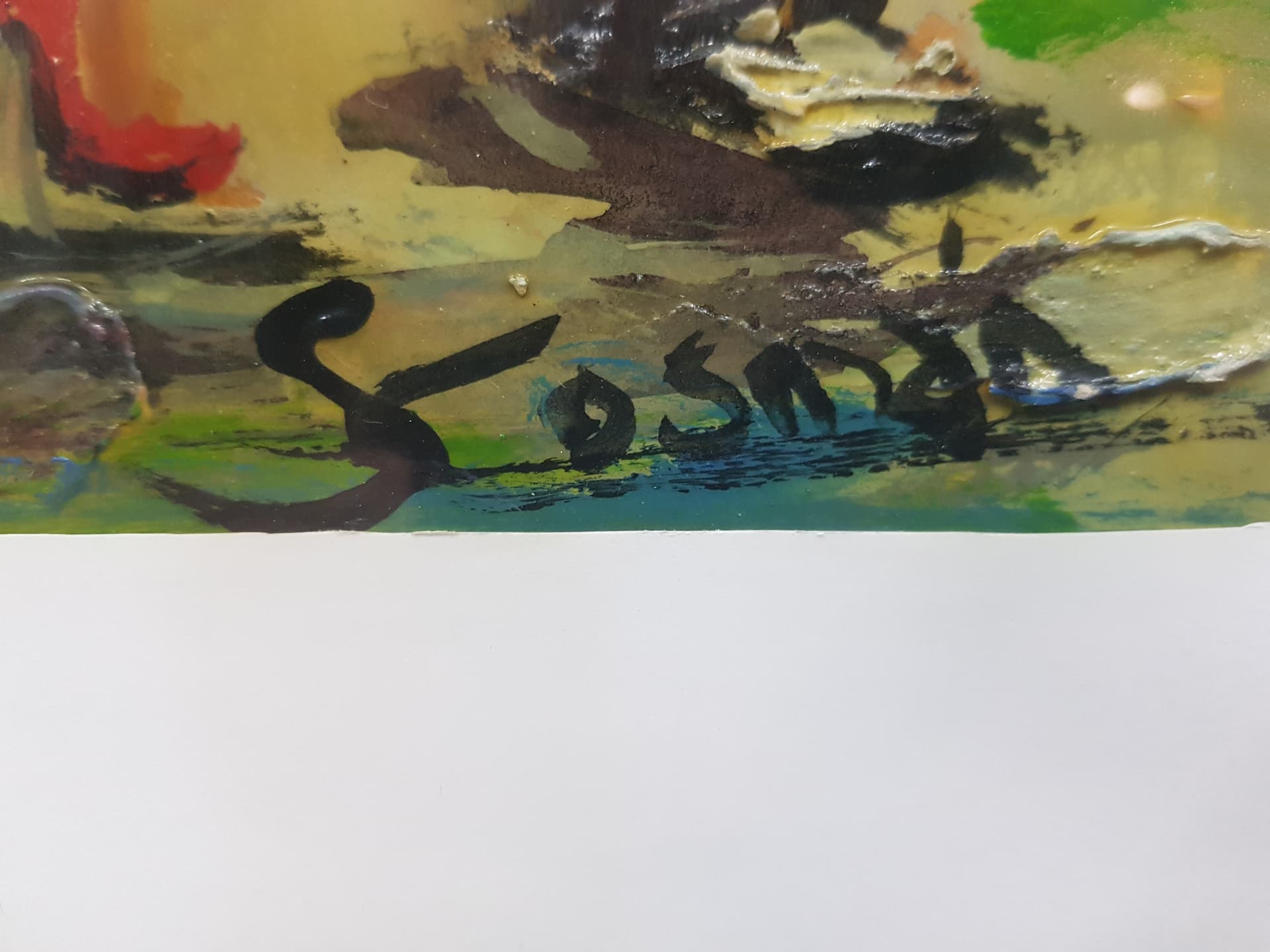Obraz olejny Tango en Caminito, papier, art. S. Cosman, Argentyna, lata 90. - 359316