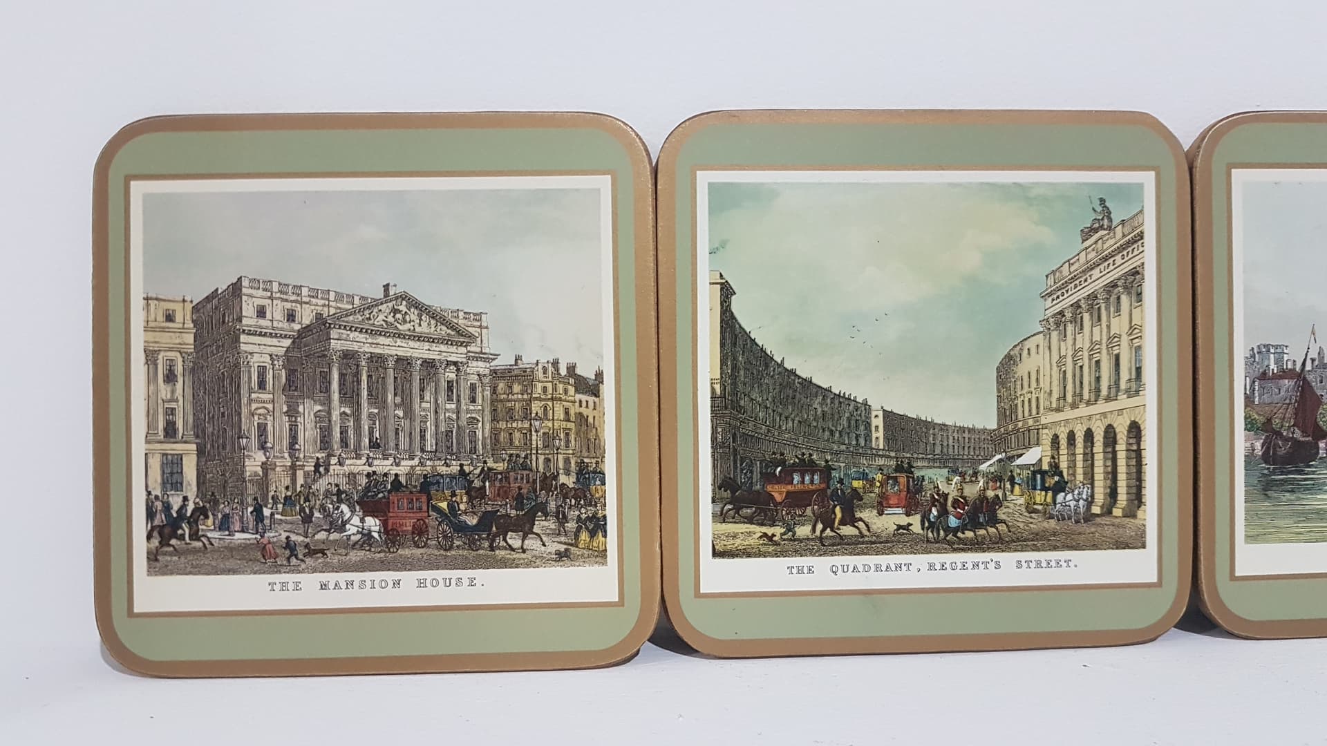 Zestaw sześciu podkładek stołowych London, beżowy, korek, Pimpernel, Wielka Brytania, lata 80. - 359358