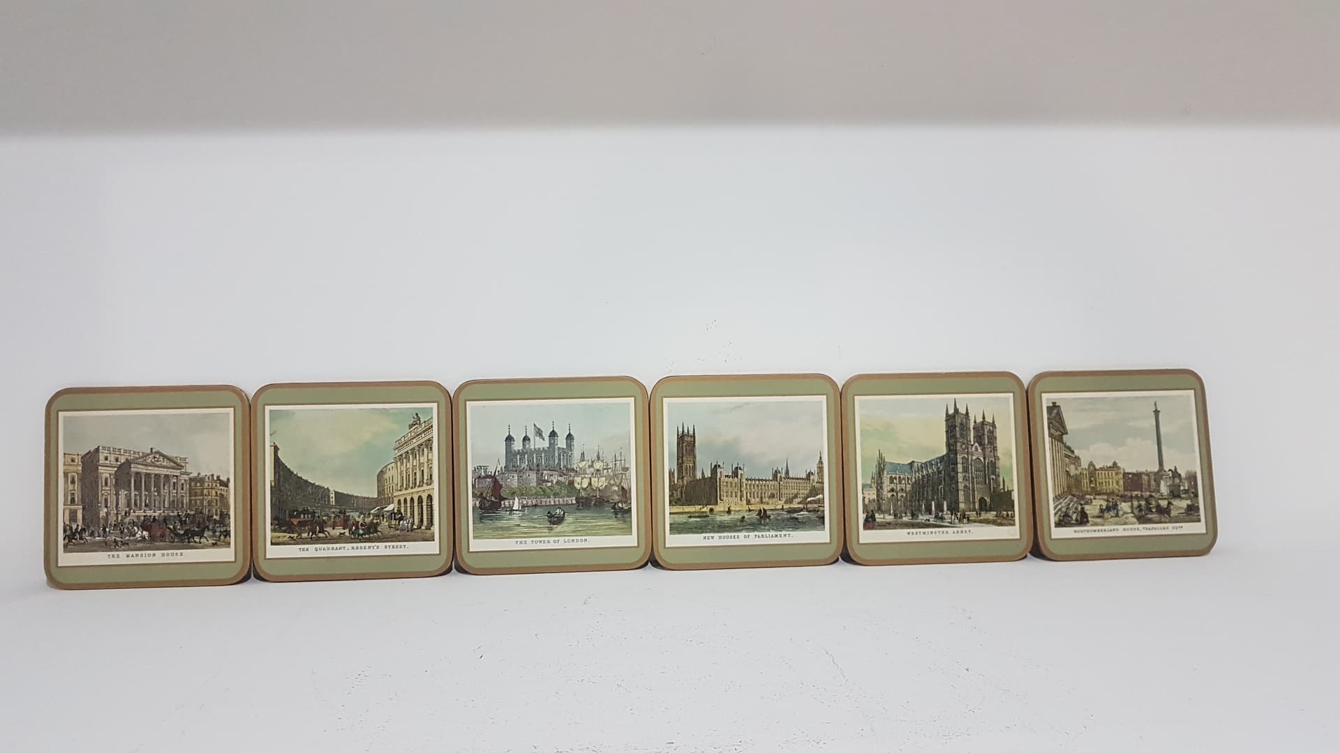 Zestaw sześciu podkładek stołowych London, beżowy, korek, Pimpernel, Wielka Brytania, lata 80. - 359365