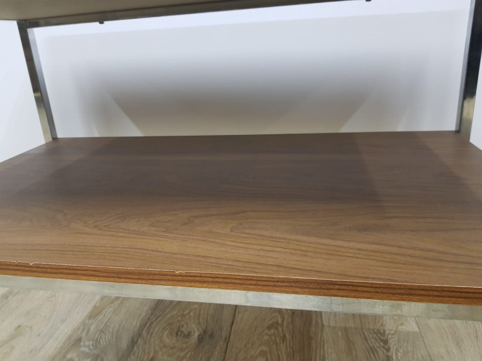 Mobile table, brown veneer, chrome steel, Germany, 1970s - 359396