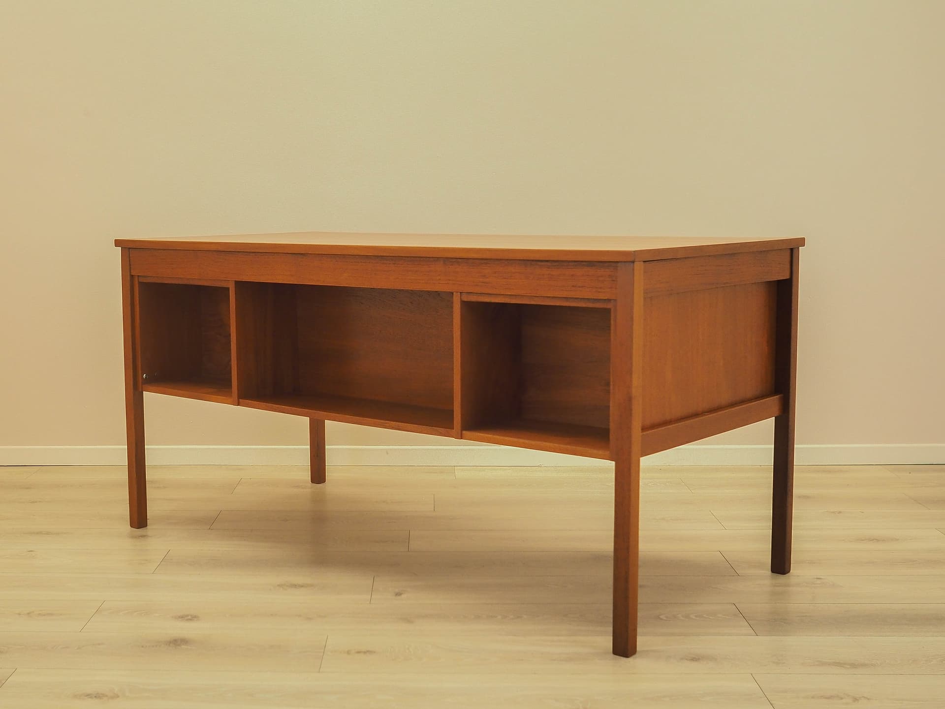 Desk, brown orange teak, Denmark, 1960s. - 359410