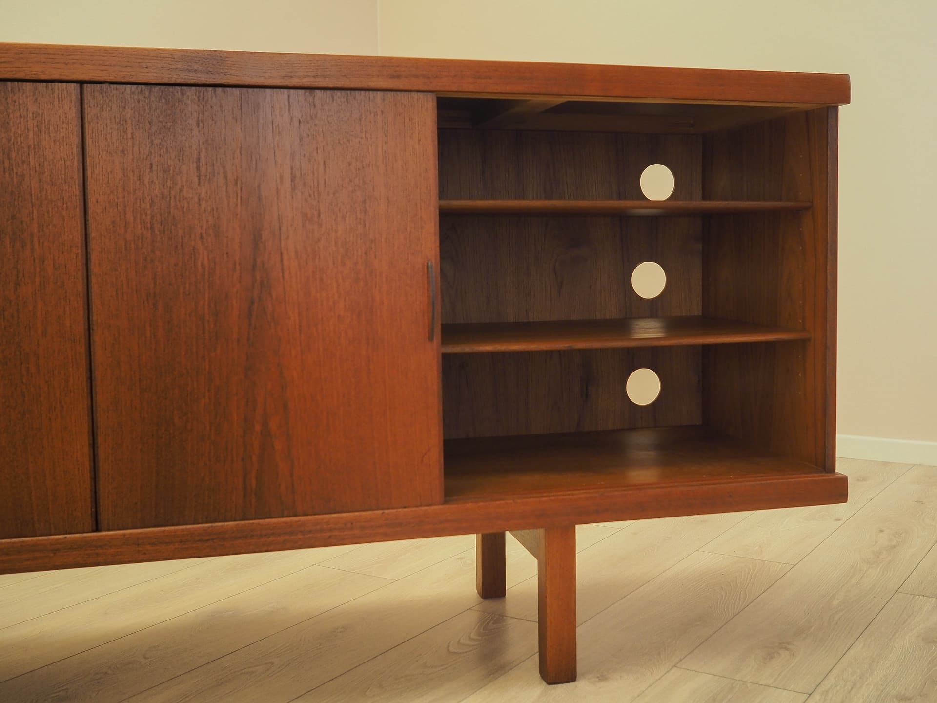 Sideboard, teak brązowy pomarańczowy, Dania, lata 60. - 359431