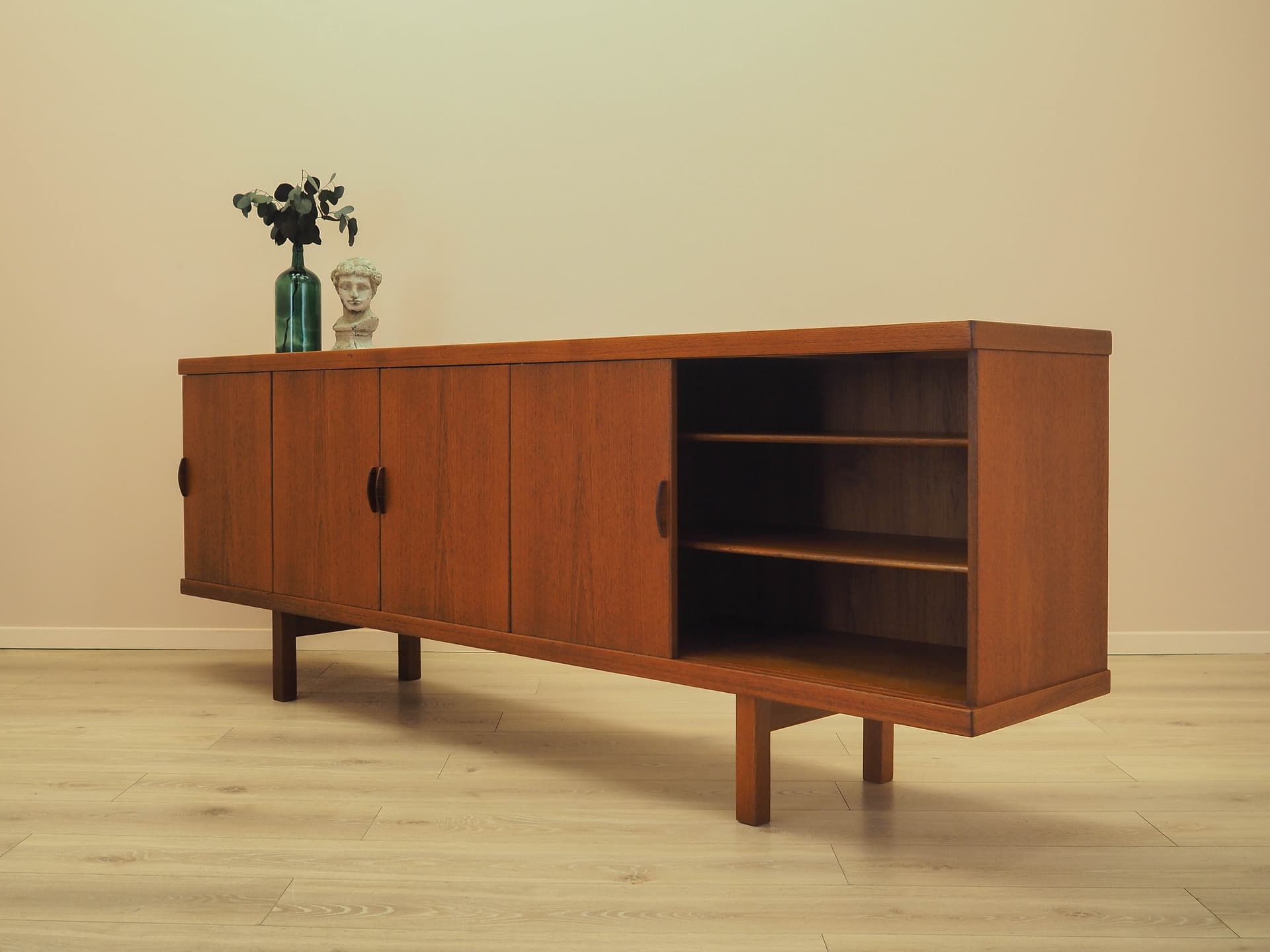 Sideboard, teak brązowy pomarańczowy, Dania, lata 60. - 359430