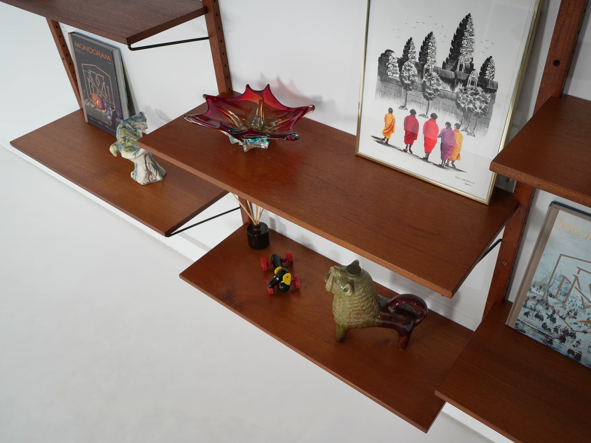 Regał modułowy, brązowy, teak, Dania, lata 60. - 359465