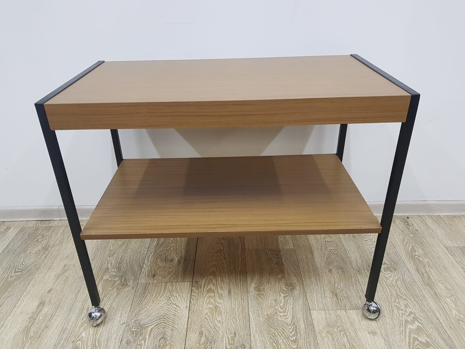 Side table, brown, black metal, Germany, 1970s. - 359715
