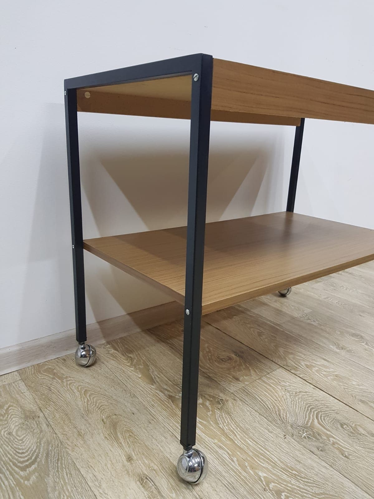 Side table, brown, black metal, Germany, 1970s. - 359720