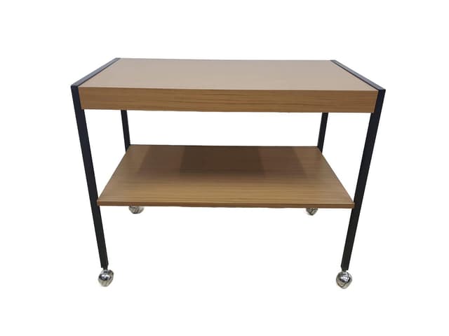Side table, brown, black metal, Germany, 1970s. - DIMENSION
