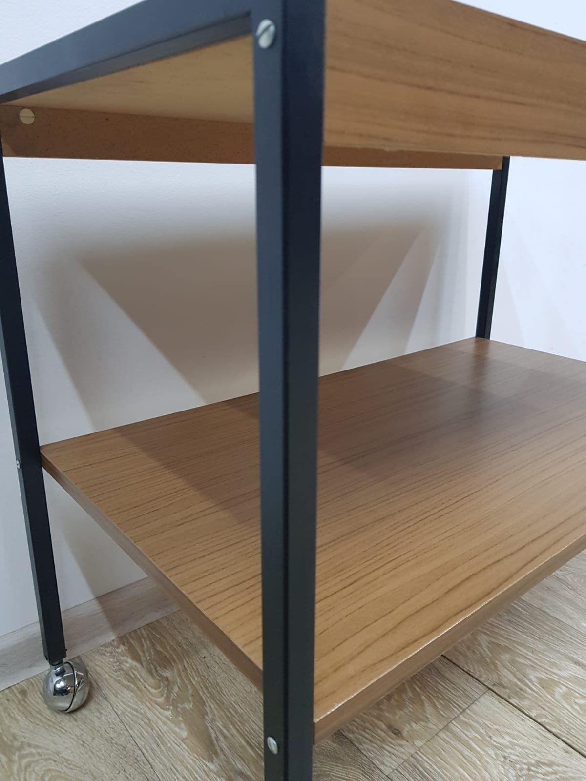 Side table, brown, black metal, Germany, 1970s. - 359714