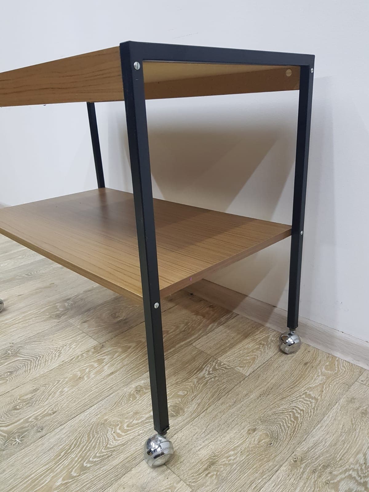Side table, brown, black metal, Germany, 1970s. - 359719