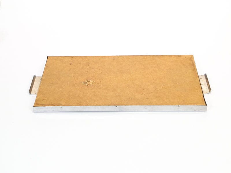 Geometric Tray Art Deco, silver chromed brass, mirror, Czechoslovakia, 1950s - 359810
