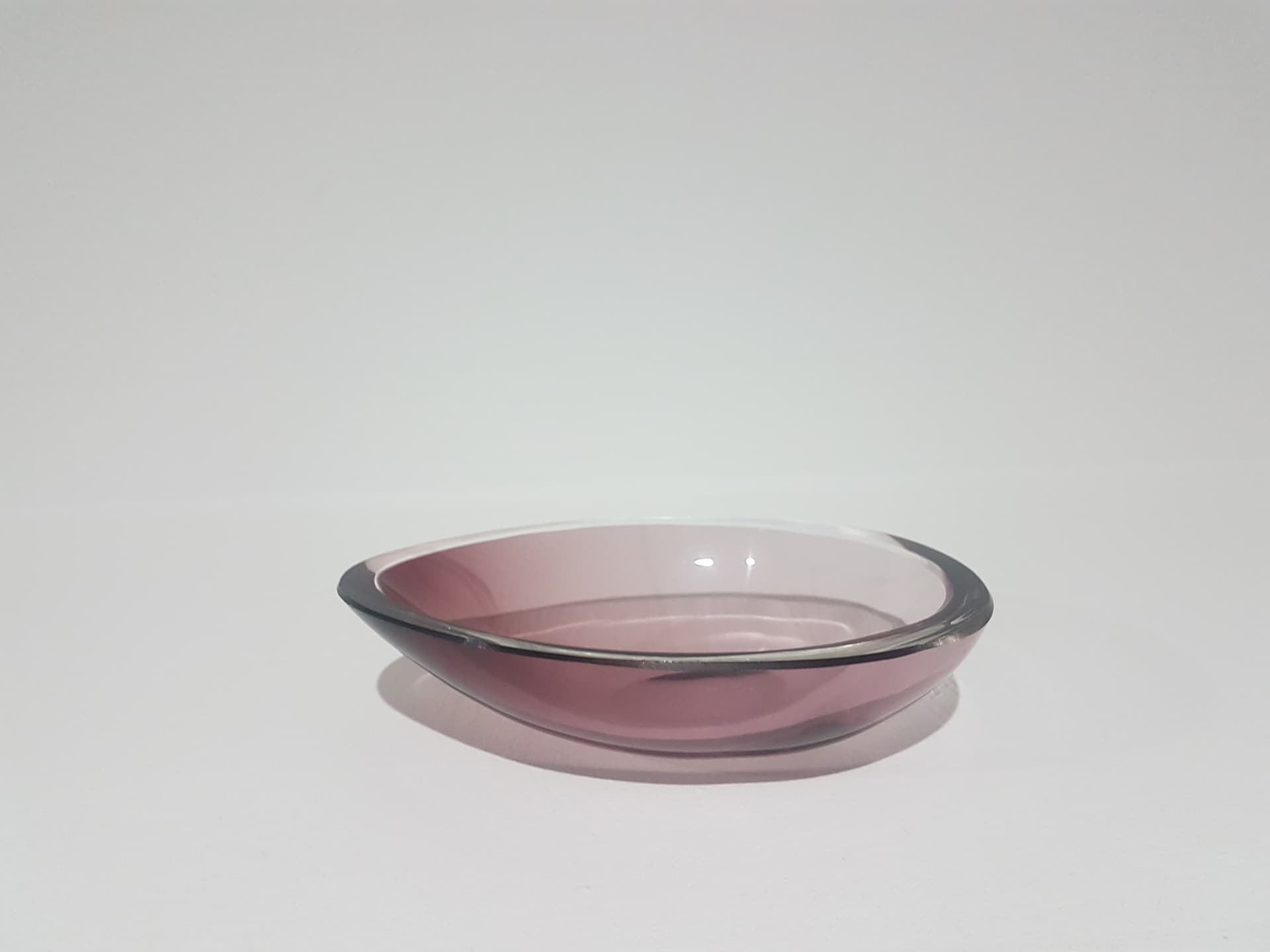 Decorative bowl, pink purple glass, by A. F. Gangkofner, Hessenglas, Germany, 1950s. - 359839