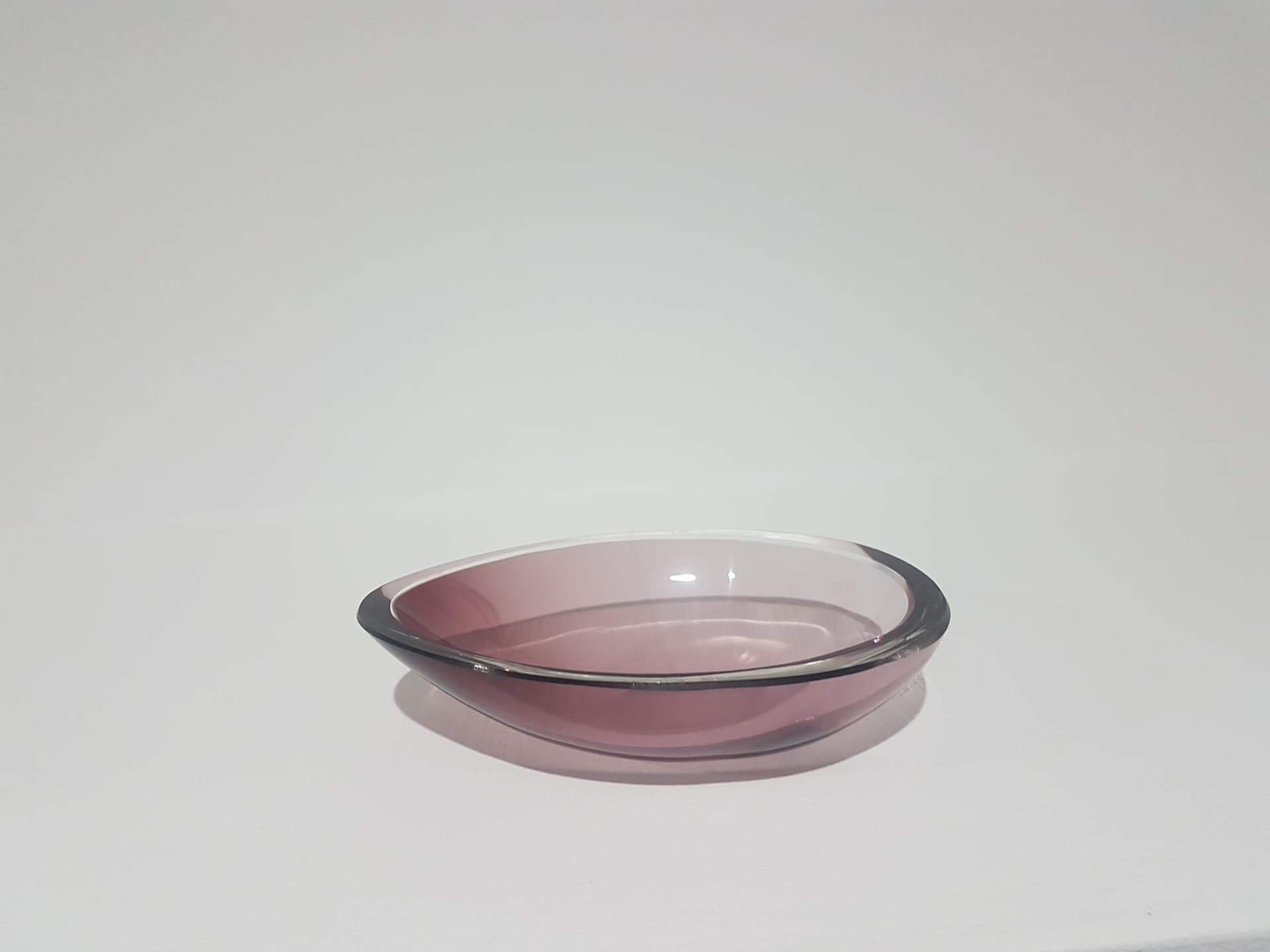 Decorative bowl, pink purple glass, by A. F. Gangkofner, Hessenglas, Germany, 1950s. - 359838