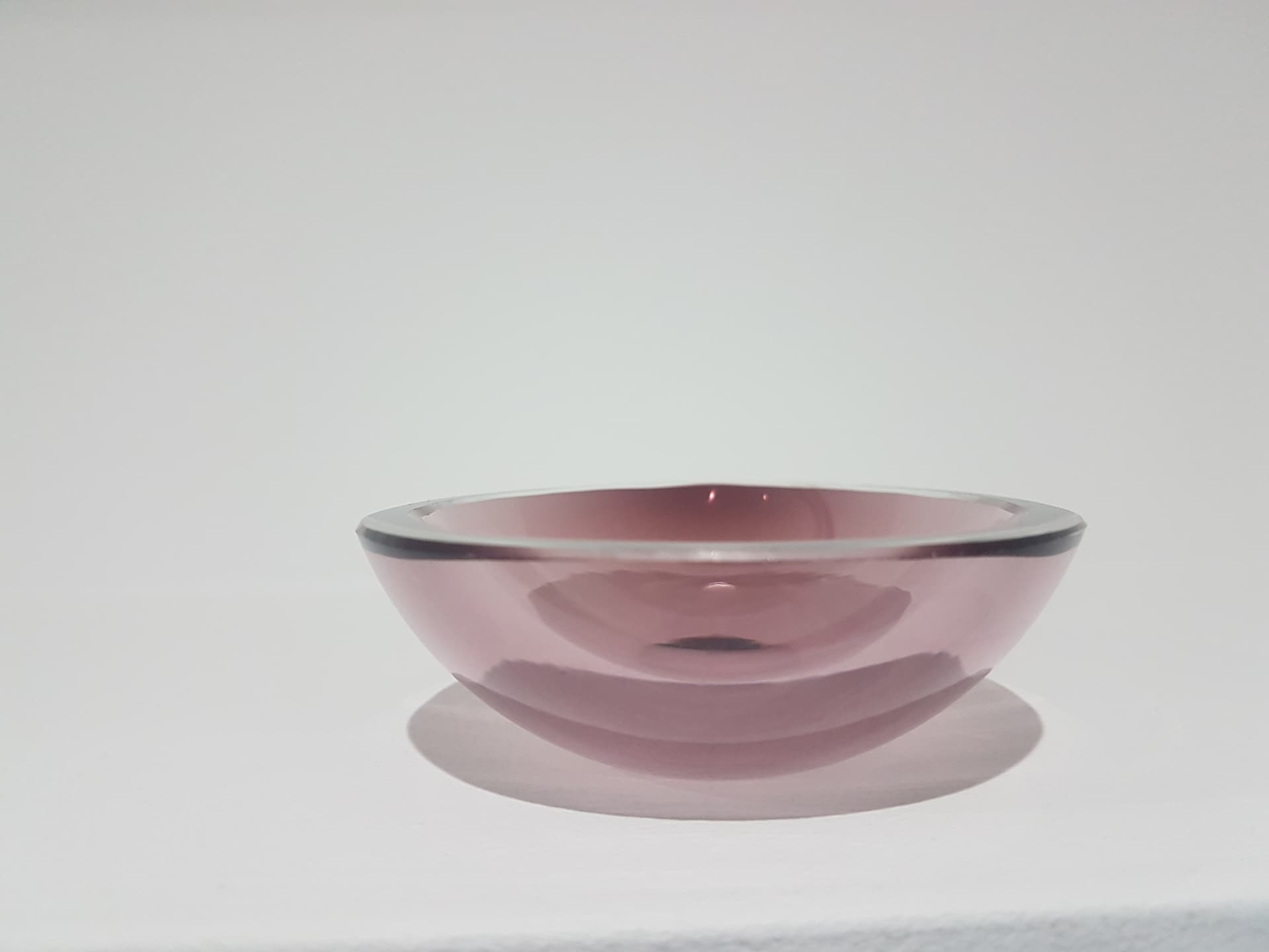 Decorative bowl, pink purple glass, by A. F. Gangkofner, Hessenglas, Germany, 1950s. - 359830