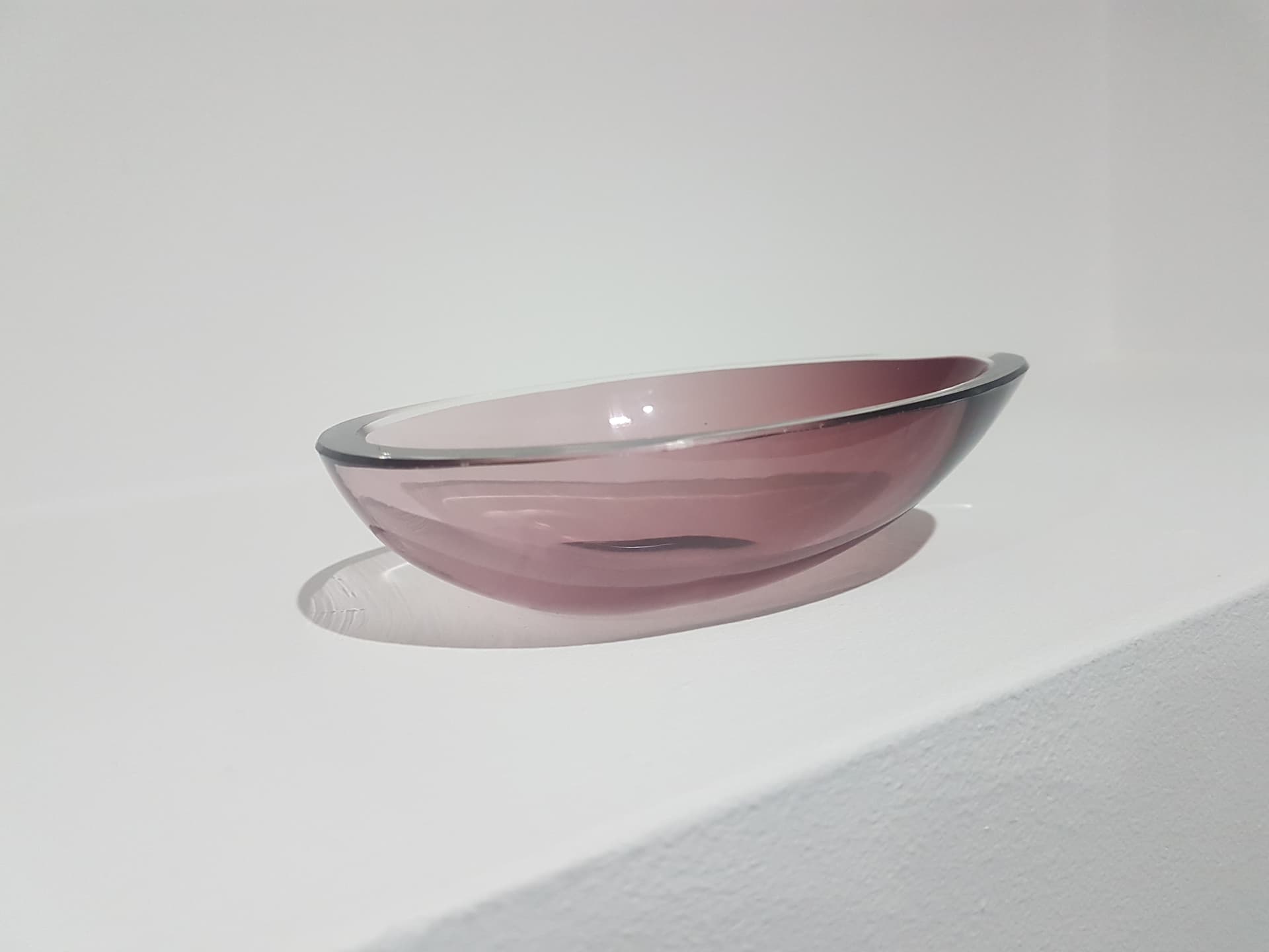 Decorative bowl, pink purple glass, by A. F. Gangkofner, Hessenglas, Germany, 1950s. - 359832