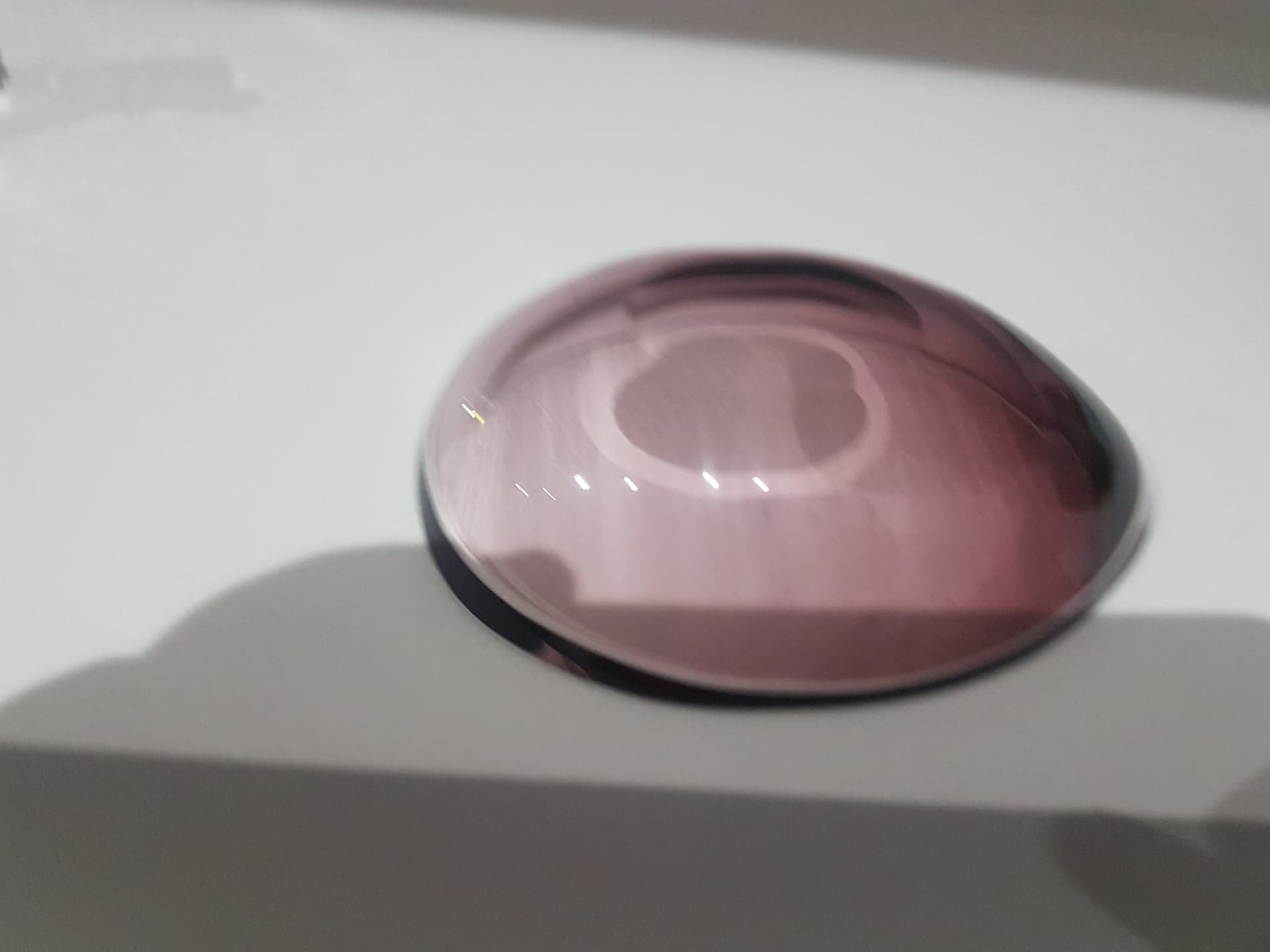 Decorative bowl, pink purple glass, by A. F. Gangkofner, Hessenglas, Germany, 1950s. - 359842