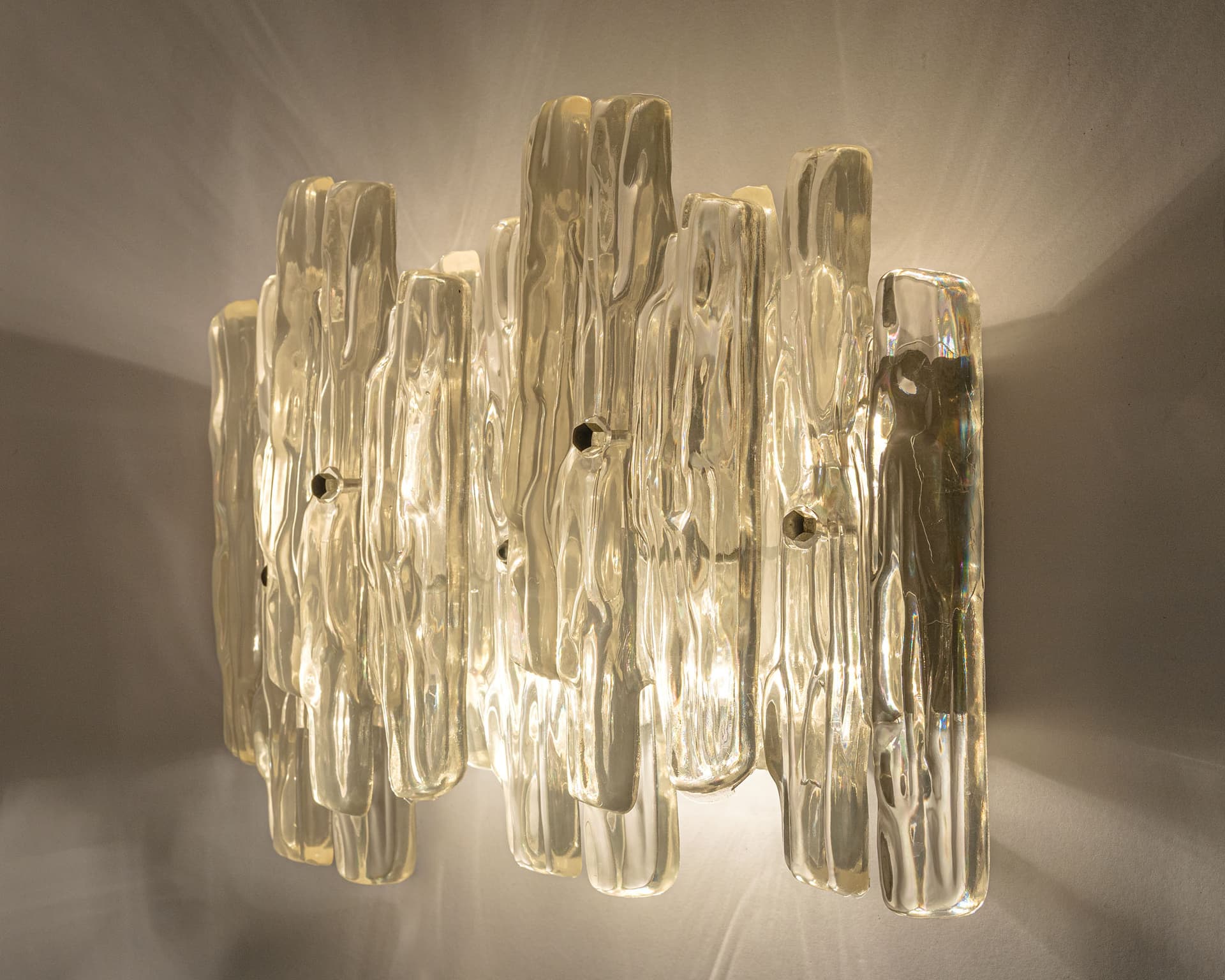Wall sconce, transparent yellow, plastic metal, Germany, 1980s. - 359865