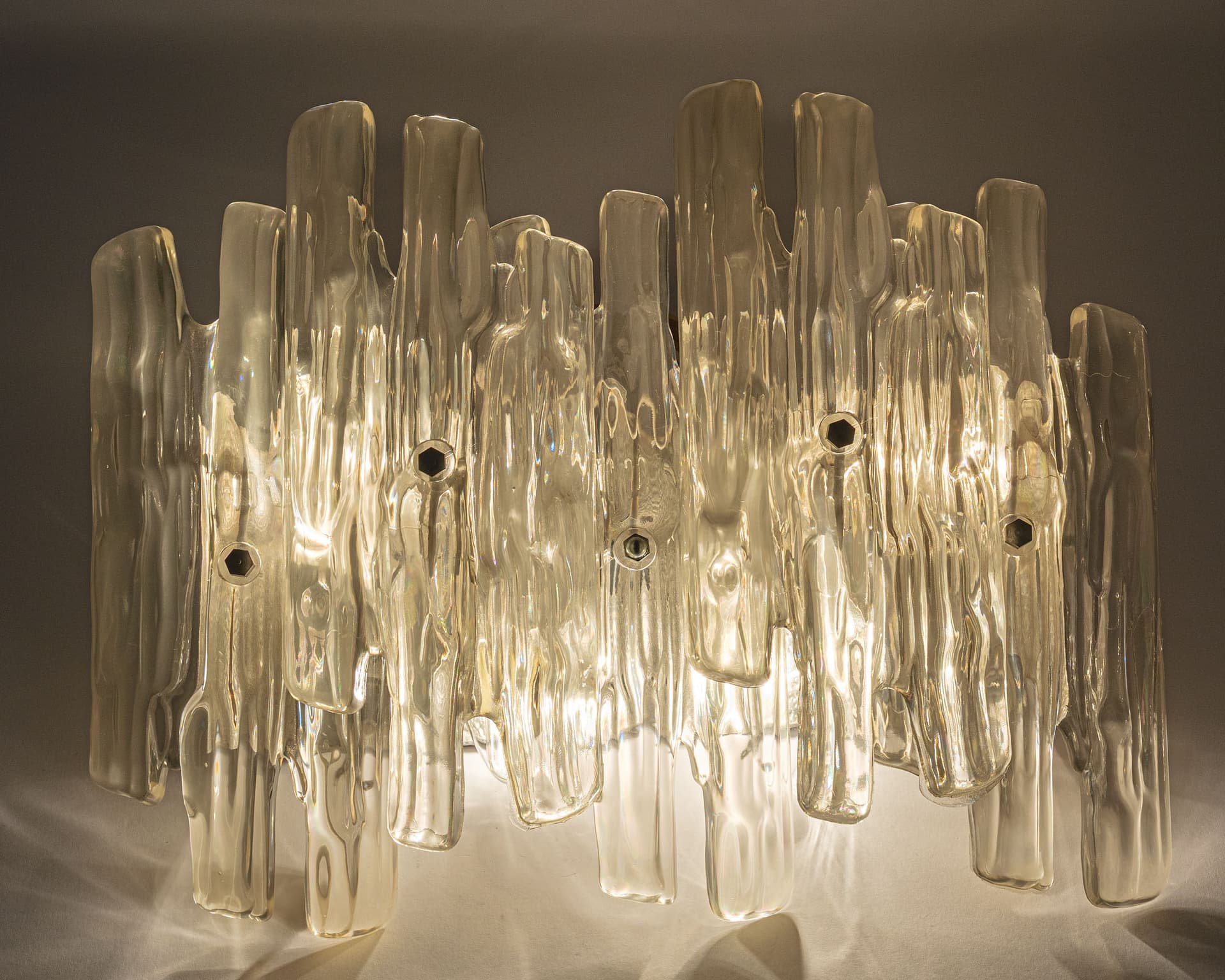 Wall sconce, transparent yellow, plastic metal, Germany, 1980s. - 359866