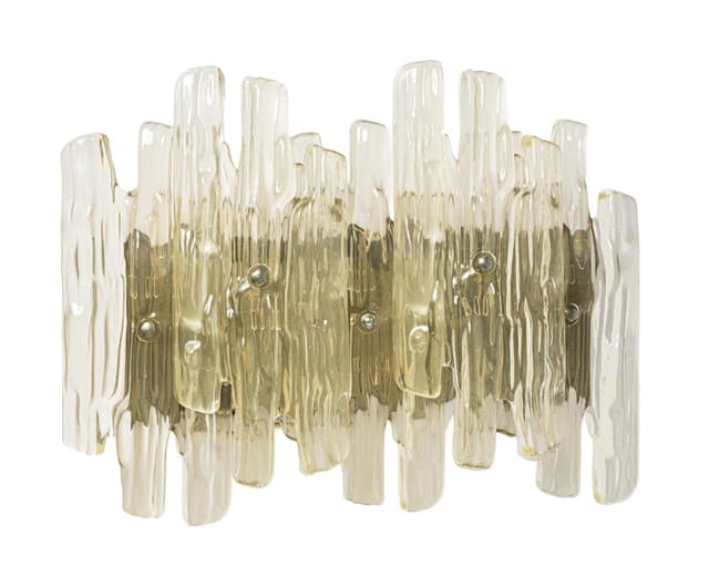 Wall sconce, transparent yellow, plastic metal, Germany, 1980s. - DIMENSION